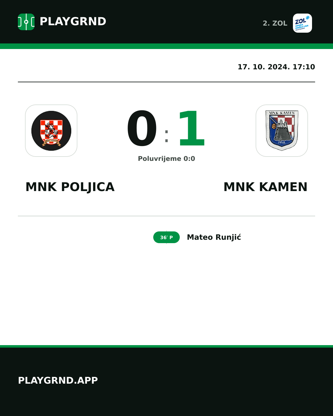 Instagram slika: MNK Poljica 0:1 MNK Kamen
