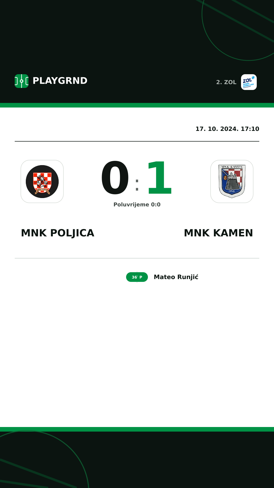 Instagram slika: MNK Poljica 0:1 MNK Kamen