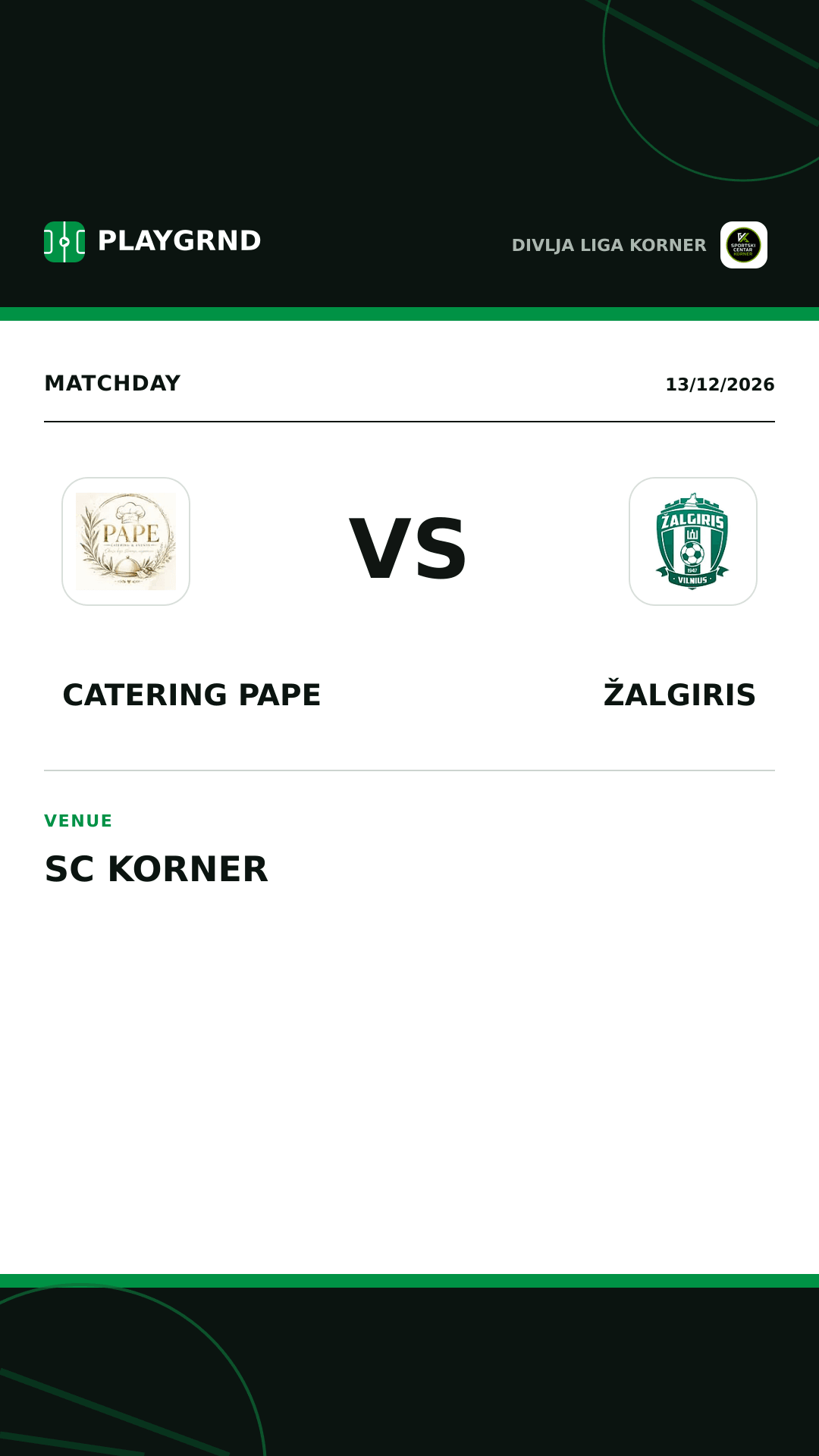 Instagram artwork: Catering Pape vs Žalgiris