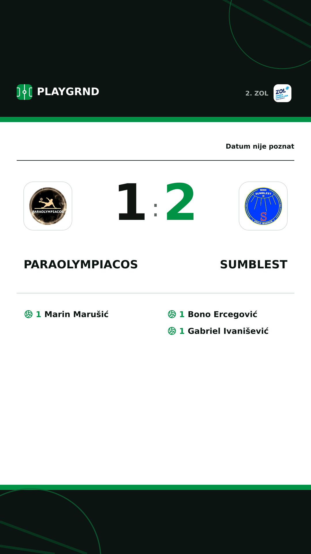 Instagram slika: Paraolympiacos 1:2 Sumblest