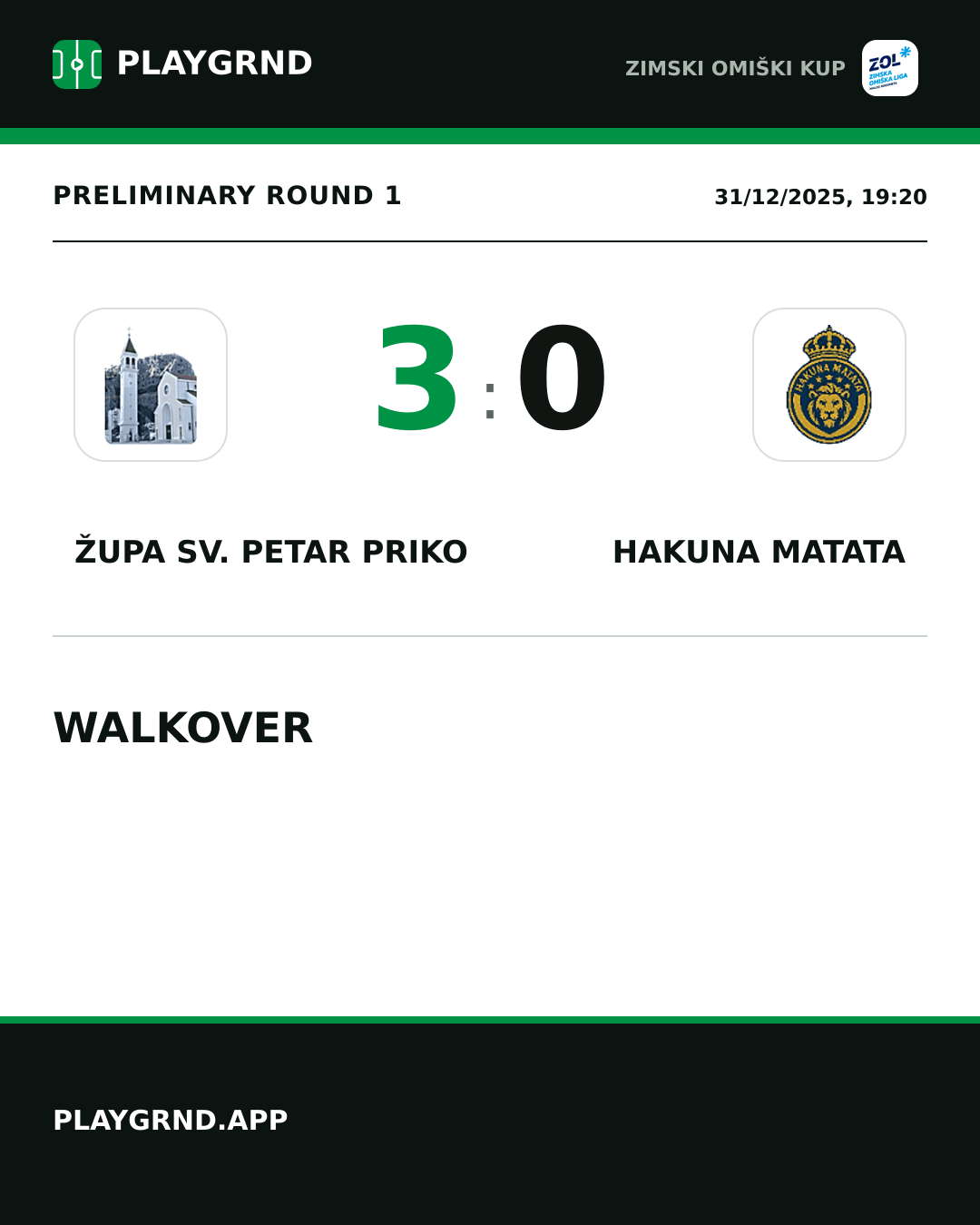 Instagram artwork: Župa Sv. Petar Priko 3:0 Hakuna Matata
