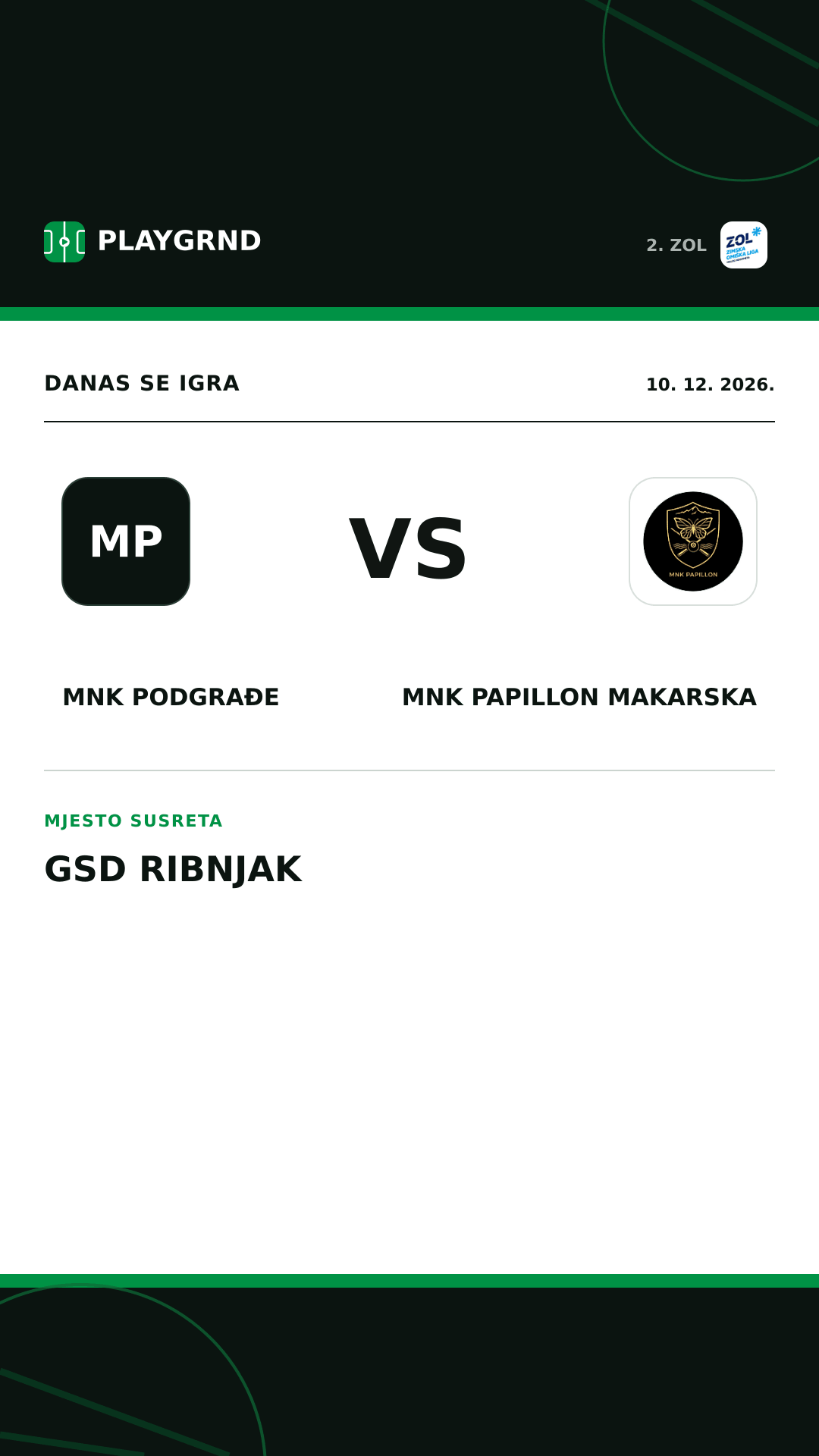 Instagram slika: MNK Podgrađe vs MNK Papillon Makarska