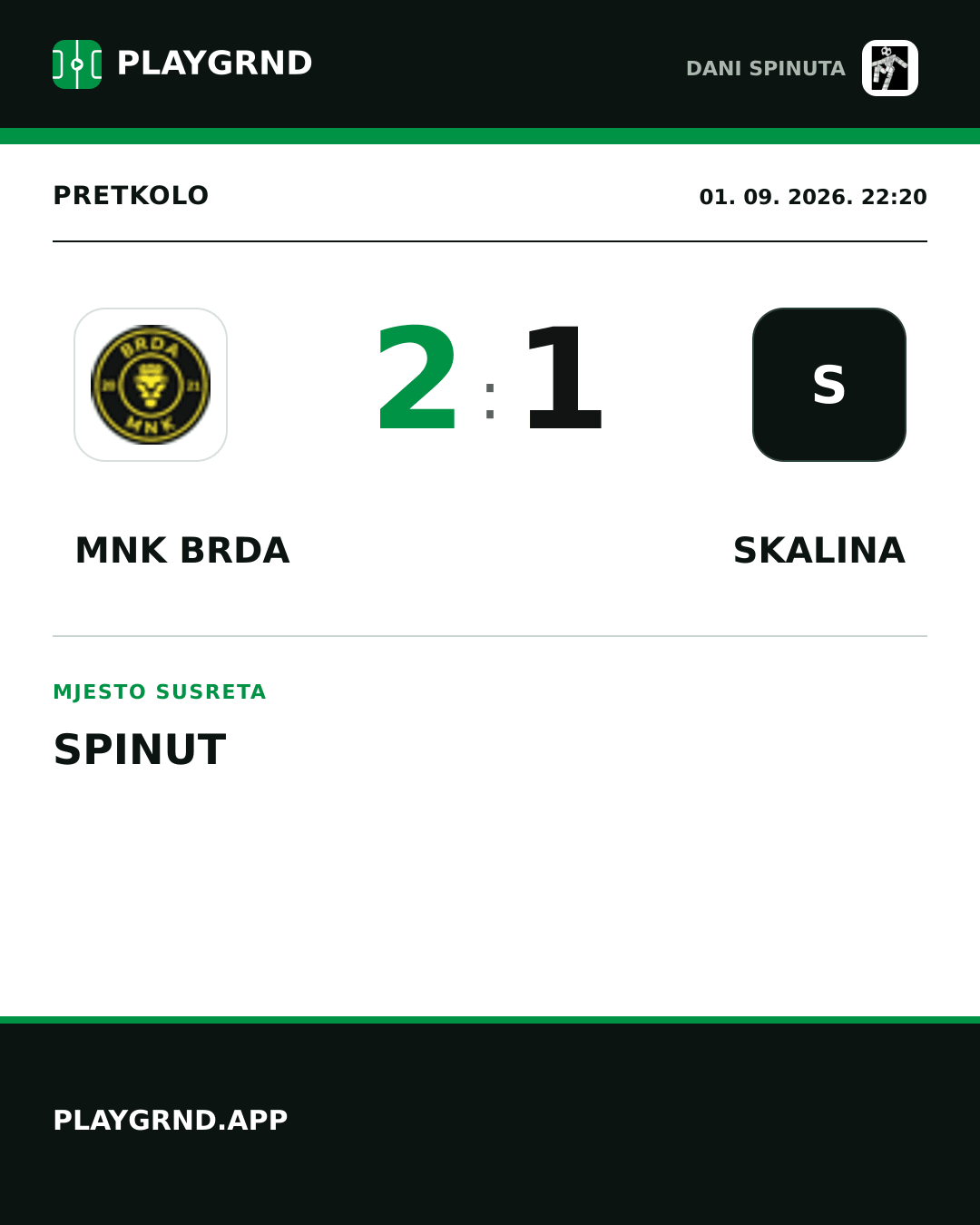 Instagram slika: MNK Brda 2:1 Skalina