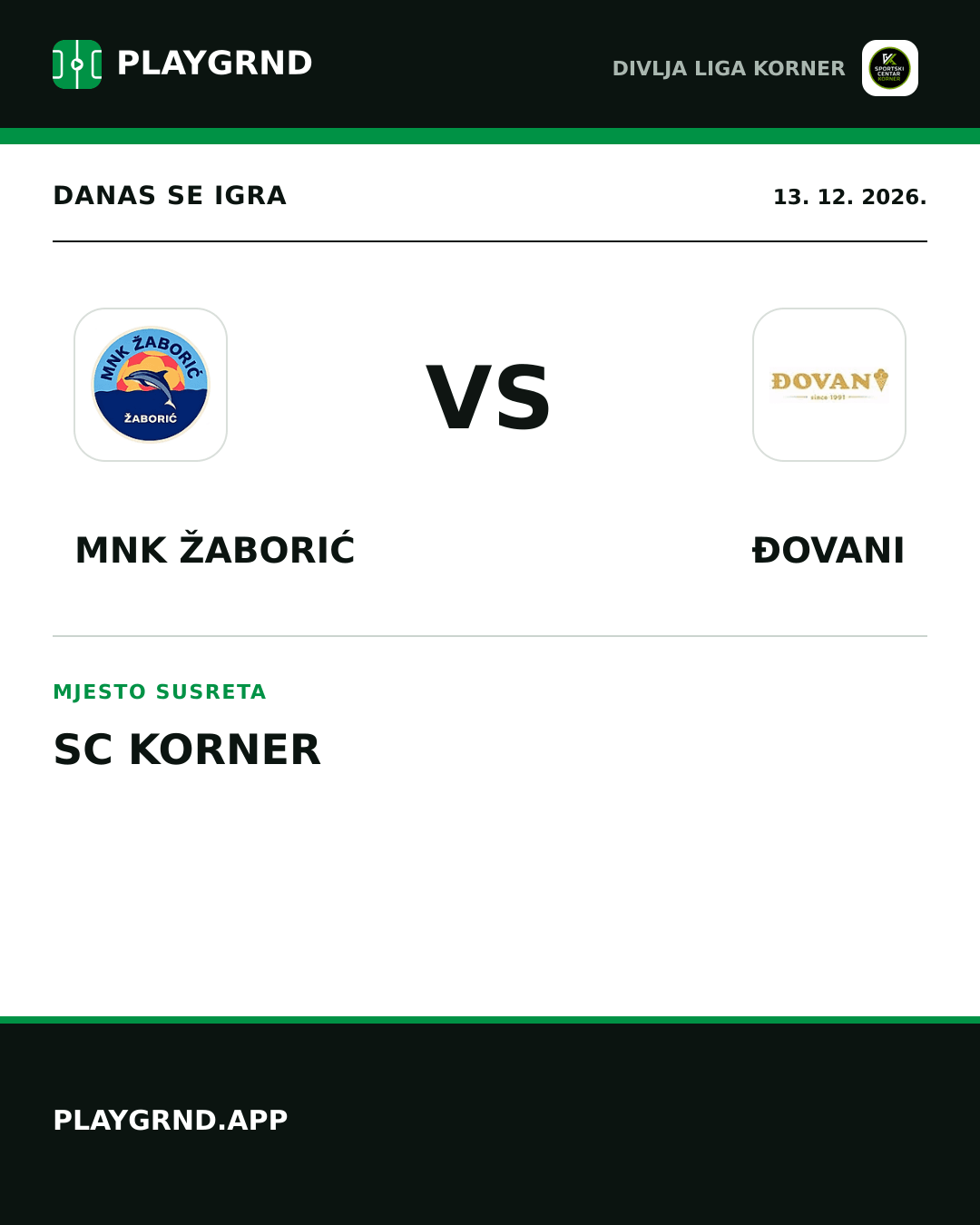 Instagram slika: MNK Žaborić vs Đovani