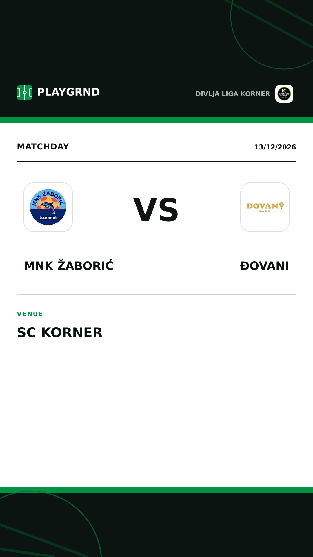 Instagram artwork: MNK Žaborić vs Đovani