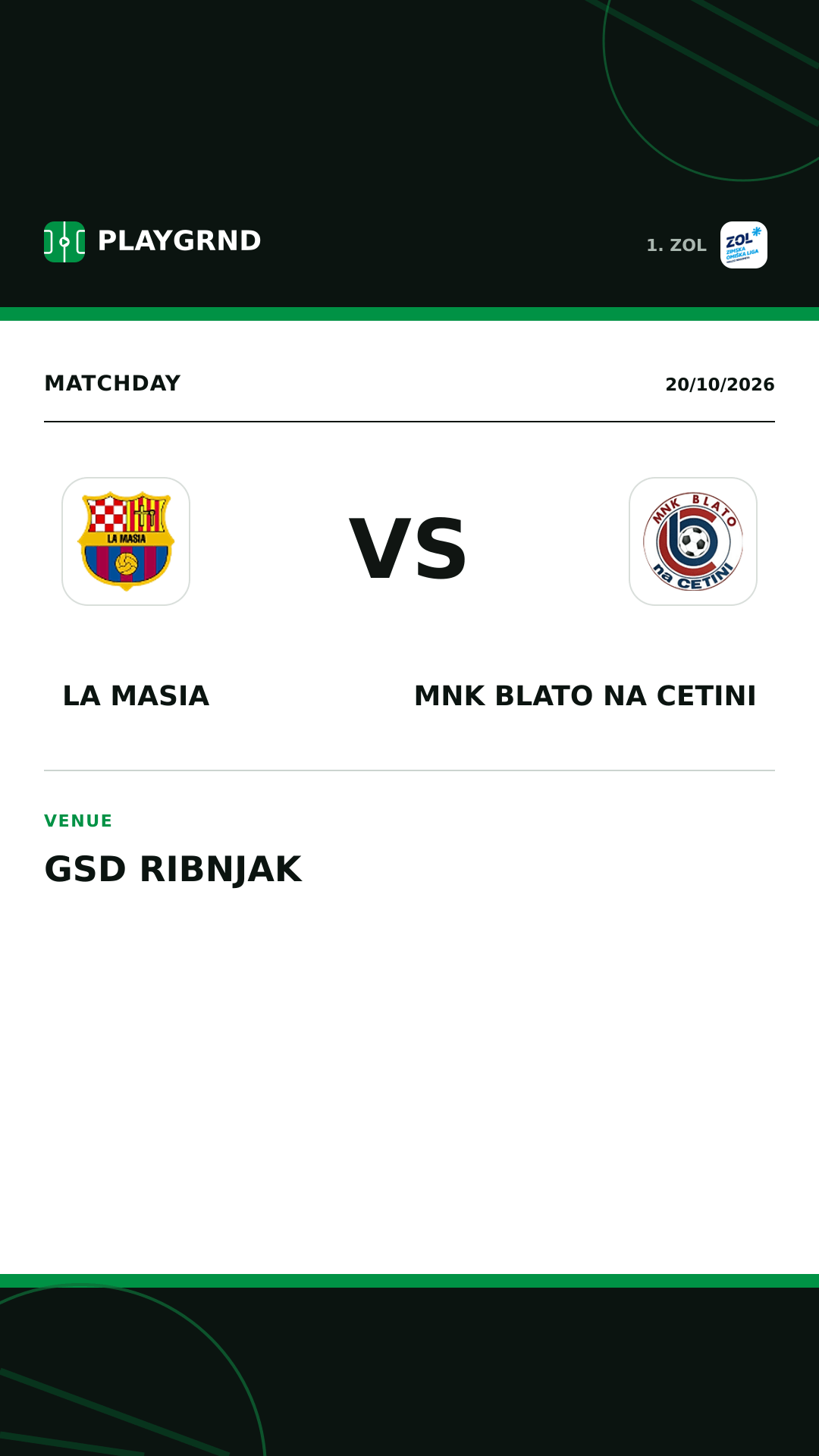 Instagram artwork: La Masia vs MNK Blato na Cetini