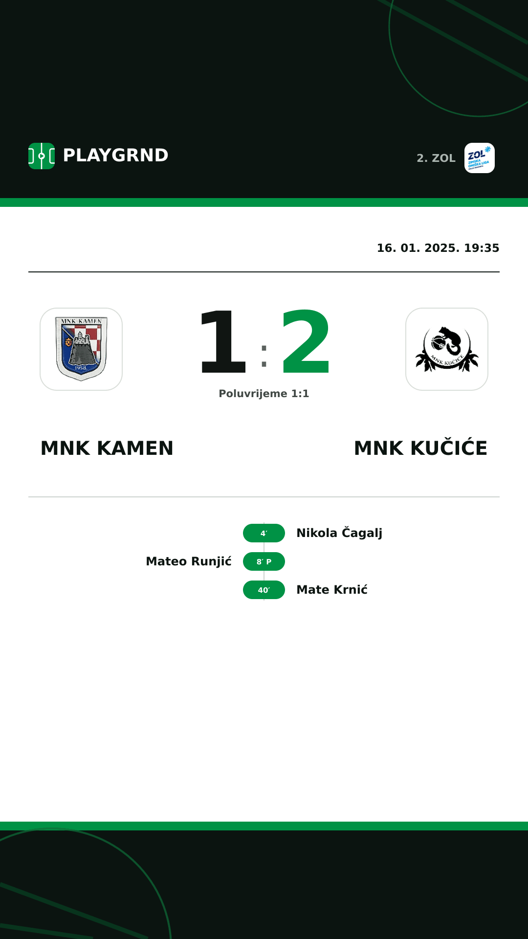 Instagram slika: MNK Kamen 1:2 MNK Kučiće