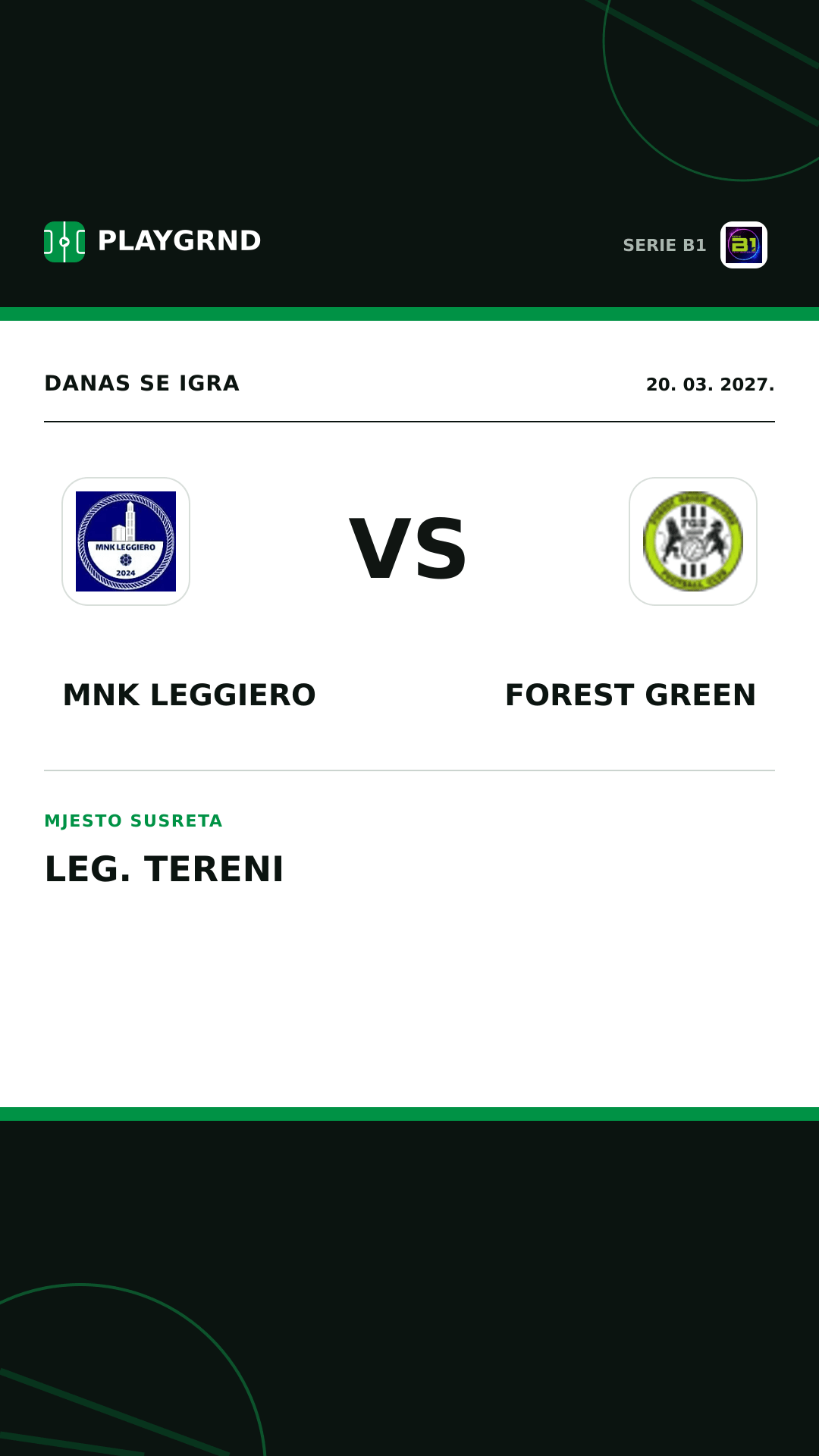 Instagram slika: MNK Leggiero vs Forest Green
