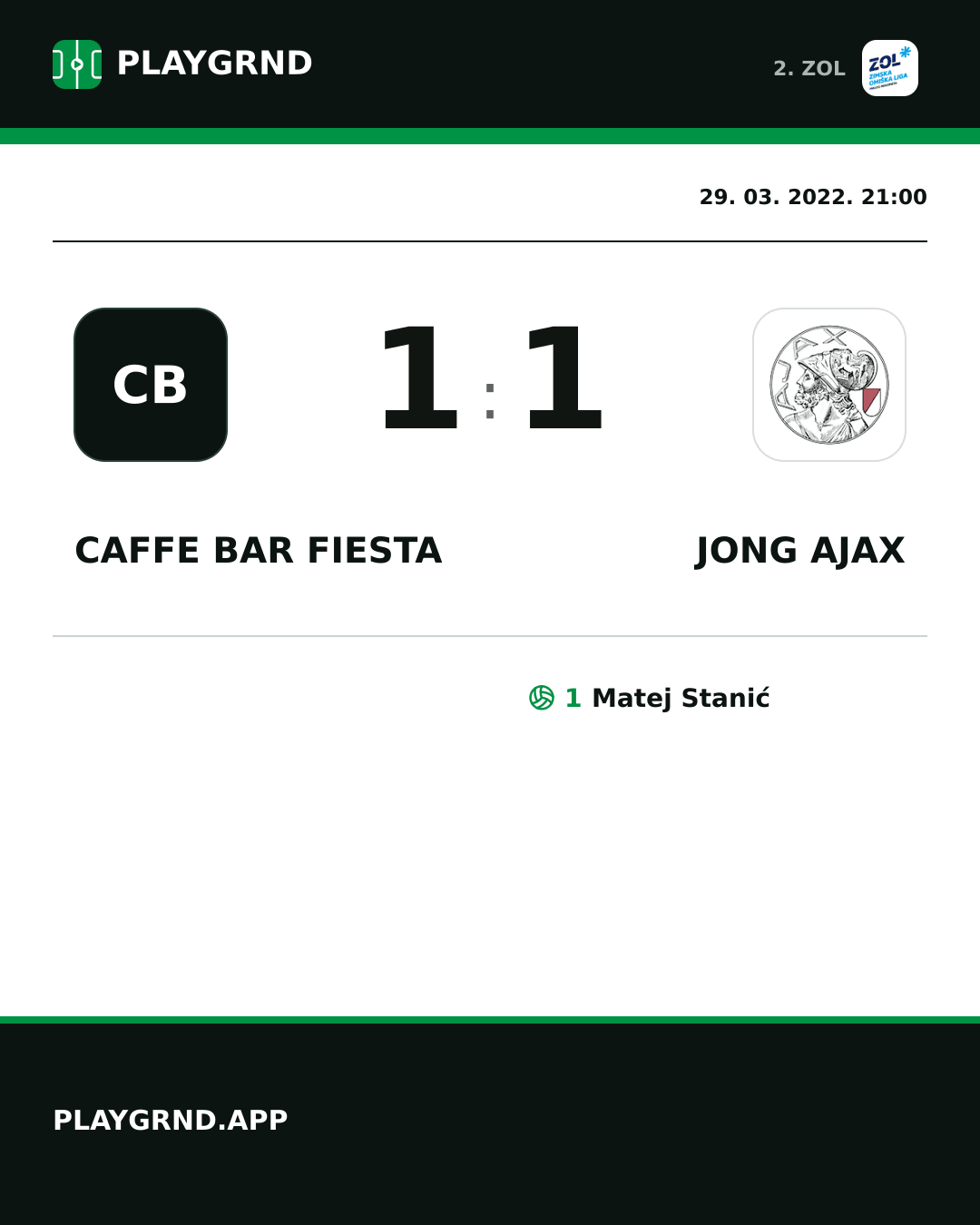 Instagram slika: Caffe bar Fiesta 1:1 Jong Ajax