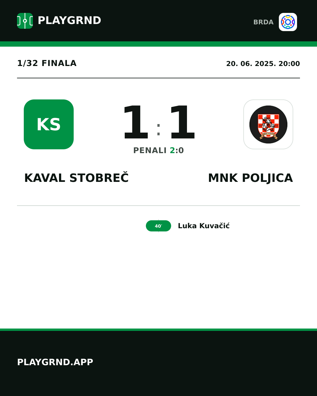Instagram slika: Kaval Stobreč 1:1 MNK Poljica
