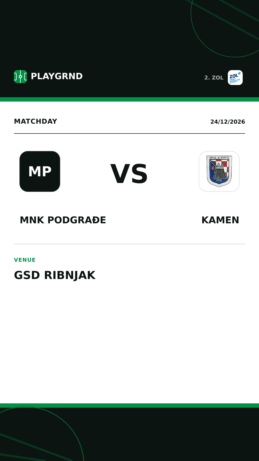 Instagram artwork: MNK Podgrađe vs Kamen