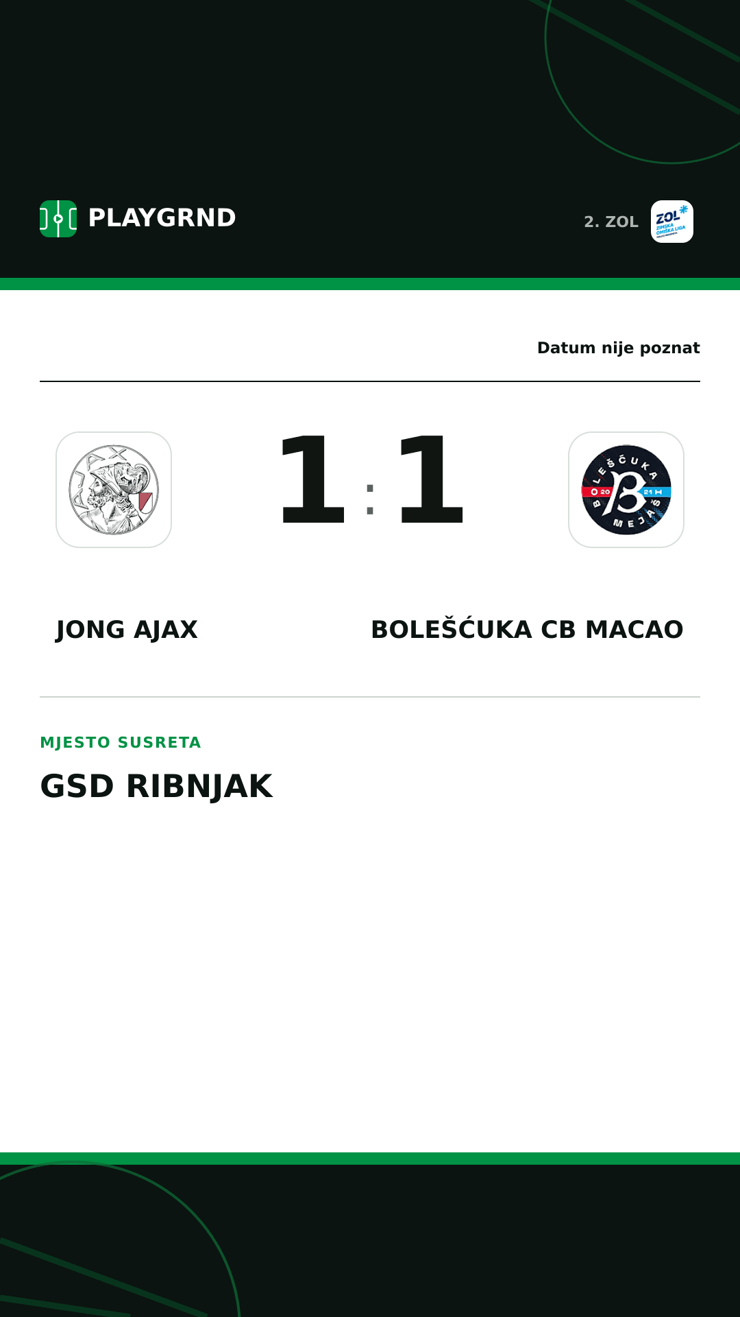 Instagram slika: Jong Ajax 1:1 Bolešćuka CB Macao