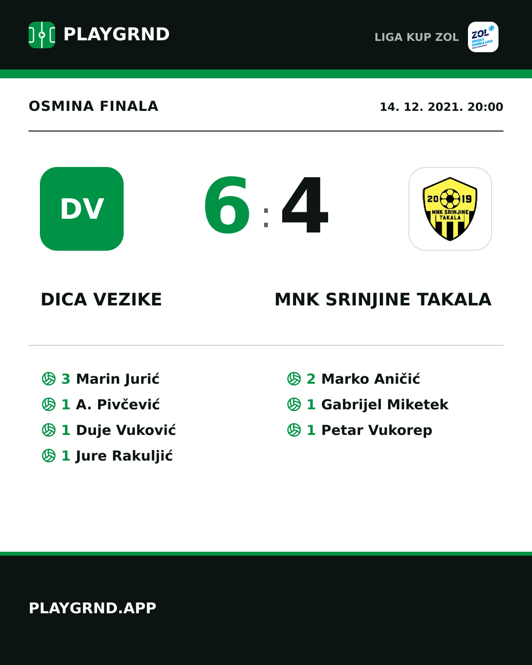 Instagram slika: Dica Vezike 6:4 MNK Srinjine Takala
