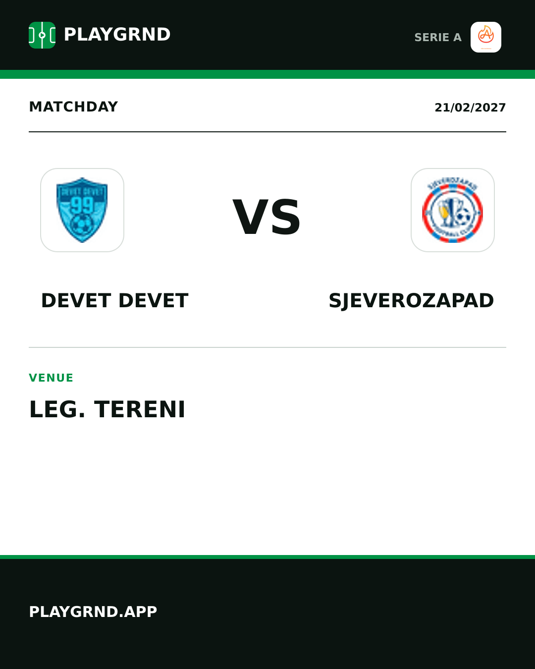 Instagram artwork: Devet Devet vs Sjeverozapad