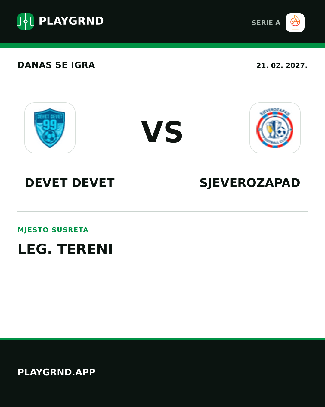 Instagram slika: Devet Devet vs Sjeverozapad