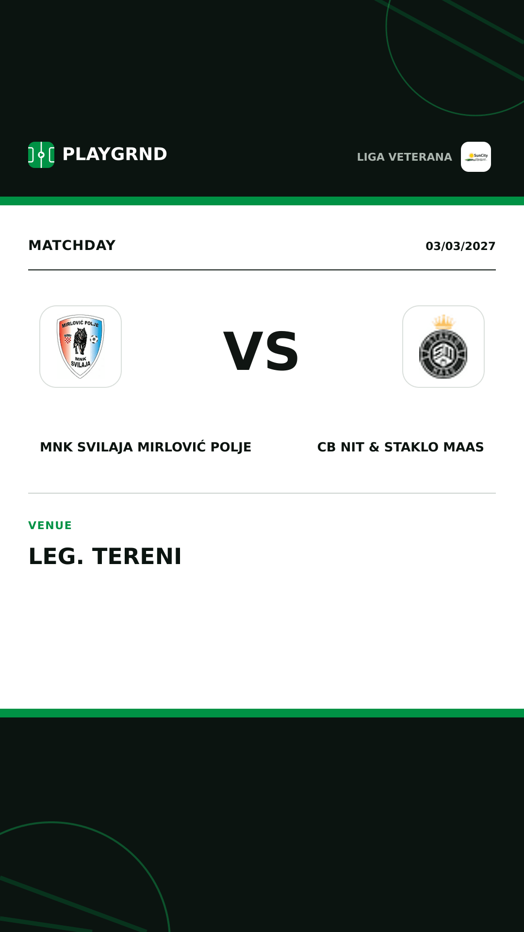 Instagram artwork: MNK Svilaja Mirlović Polje vs CB Nit & Staklo Maas