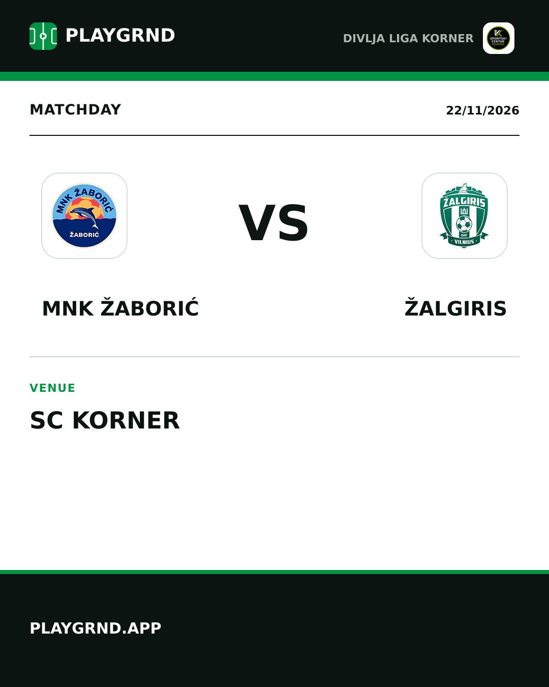 Instagram artwork: MNK Žaborić vs Žalgiris