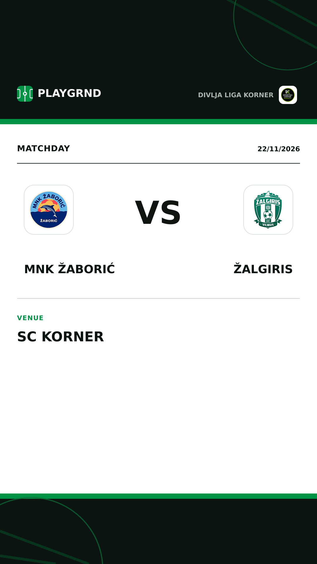 Instagram artwork: MNK Žaborić vs Žalgiris