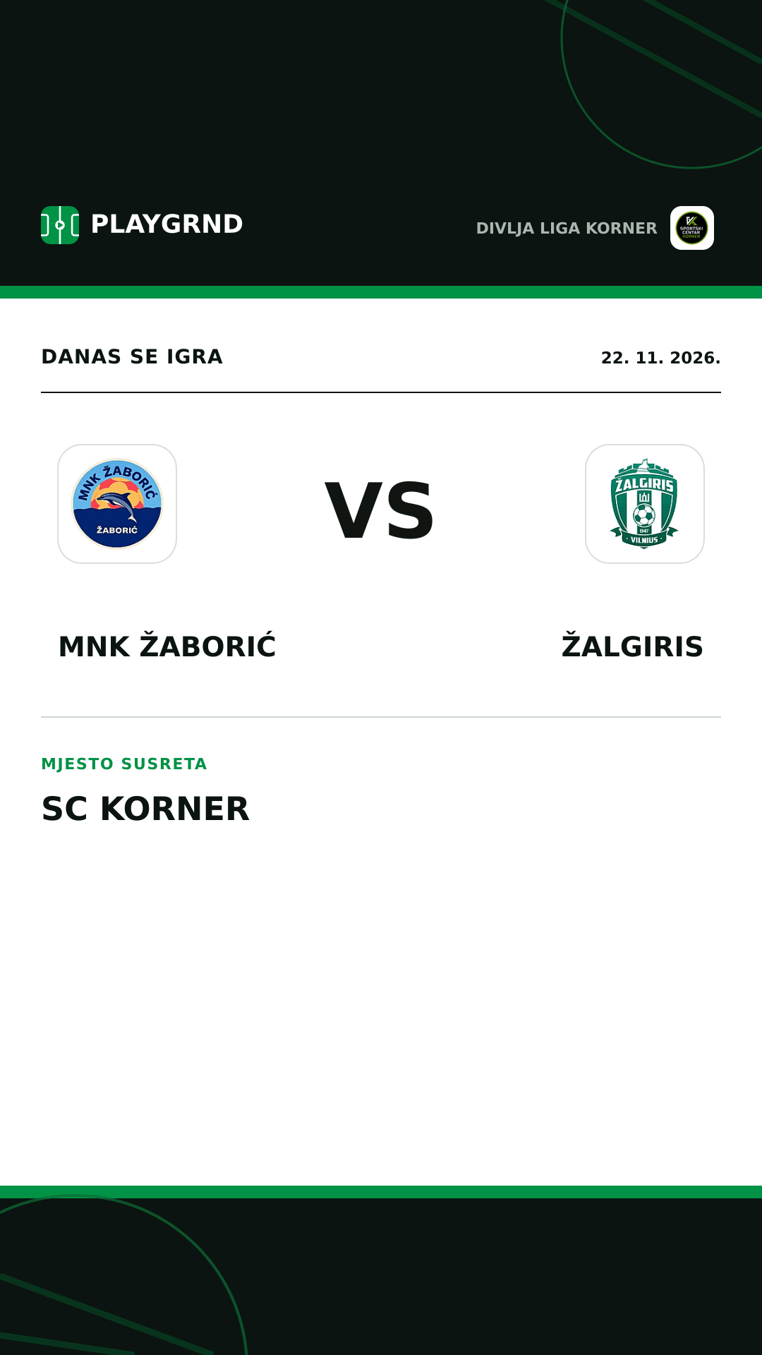Instagram slika: MNK Žaborić vs Žalgiris