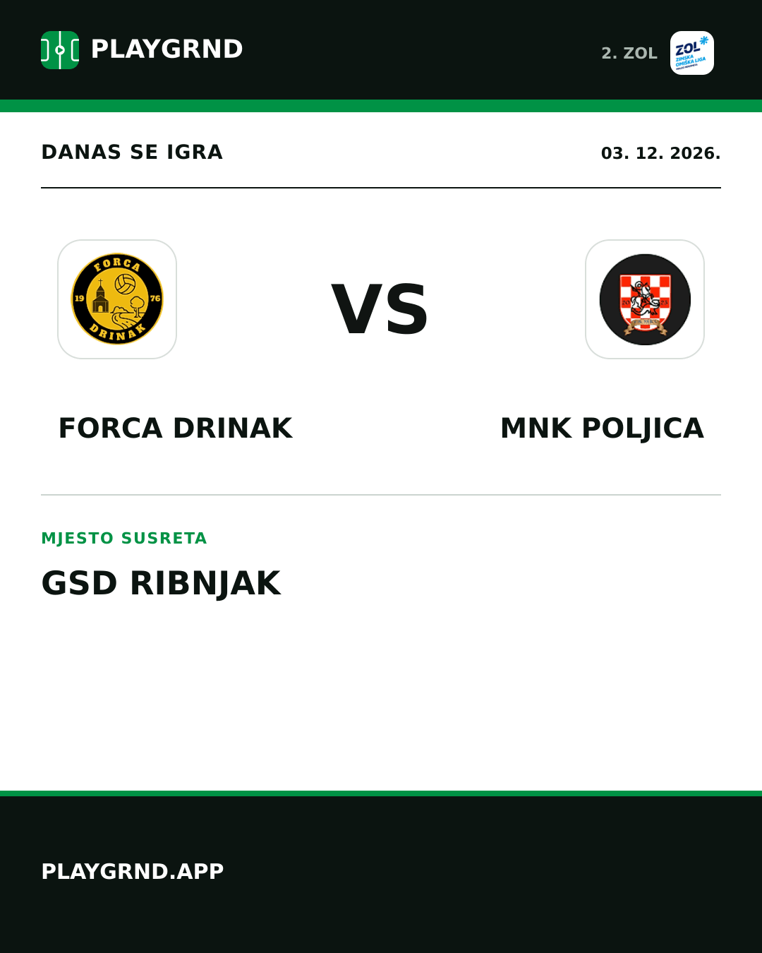 Instagram slika: Forca Drinak vs MNK Poljica