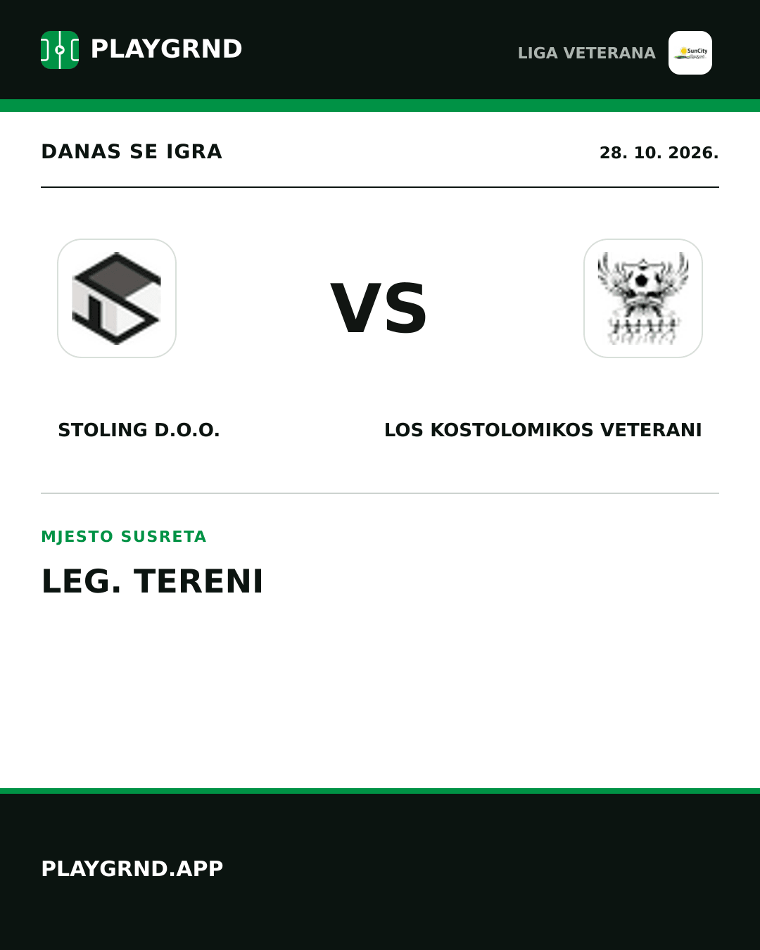 Instagram slika: Stoling D.O.O. vs Los Kostolomikos Veterani