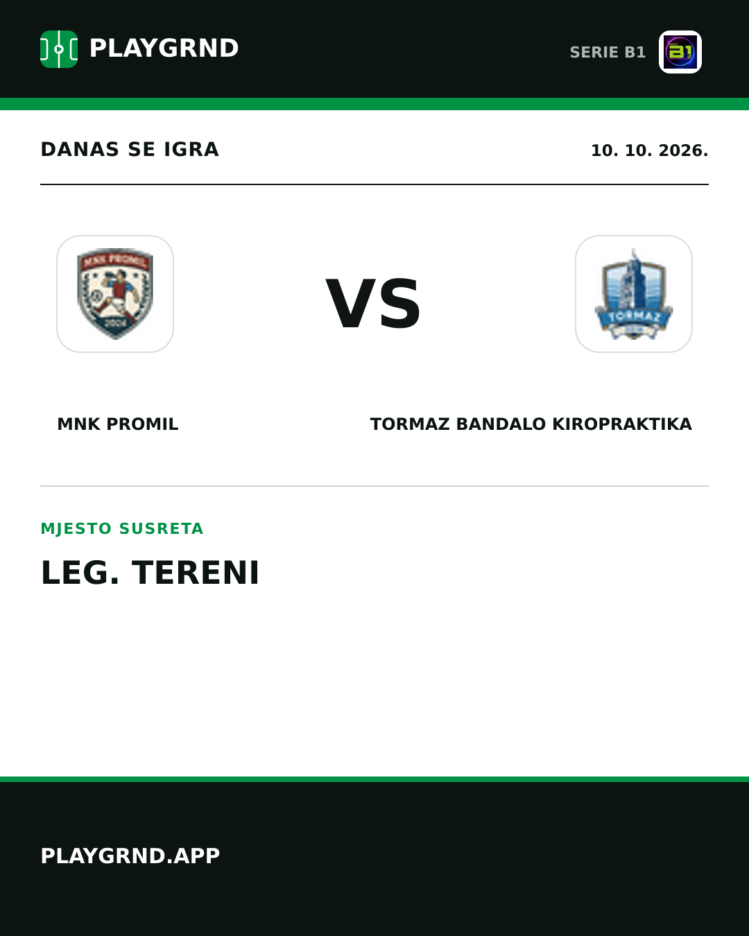 Instagram slika: Mnk Promil vs Tormaz Bandalo Kiropraktika