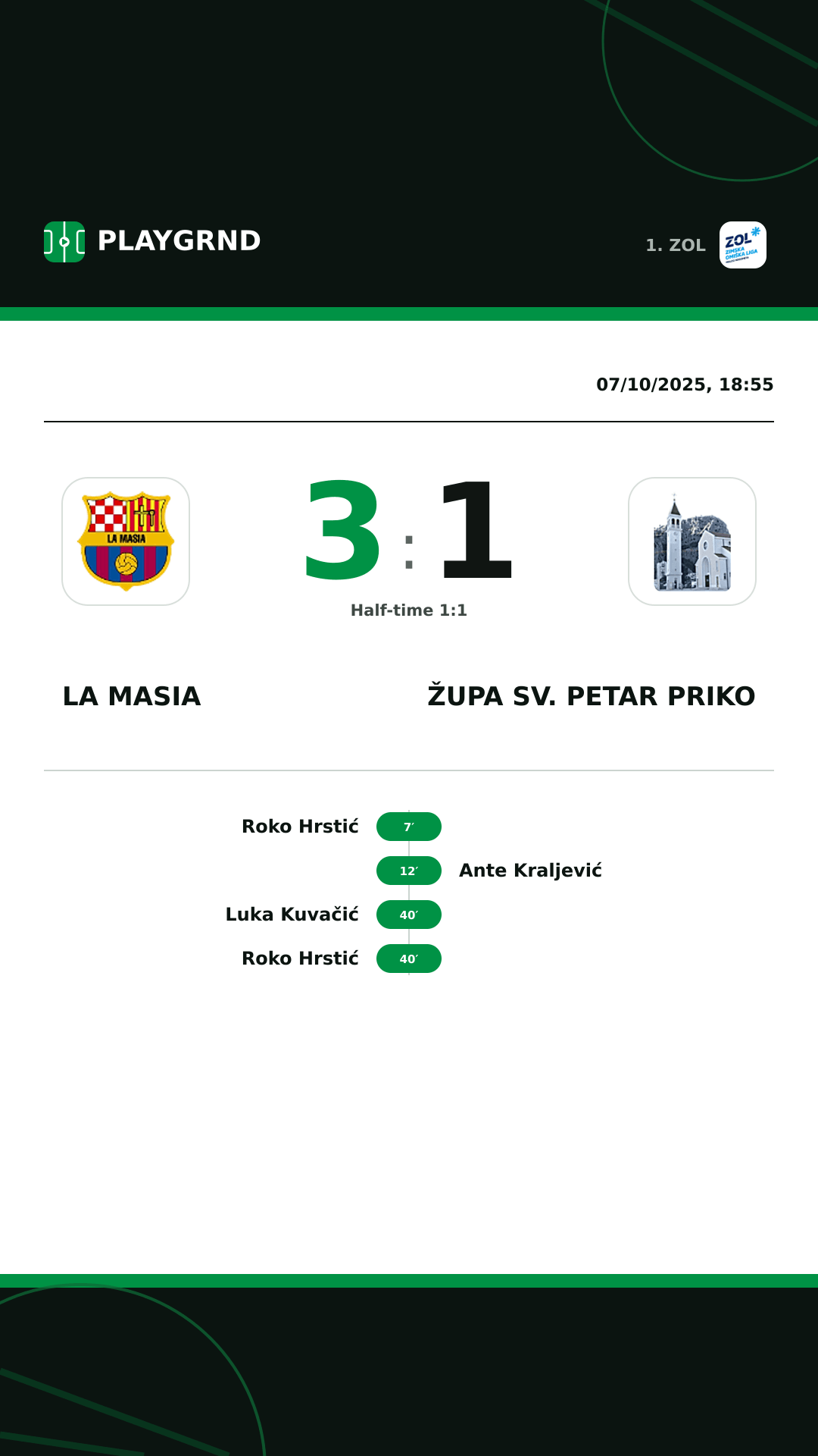 Instagram artwork: La Masia 3:1 Župa Sv. Petar Priko