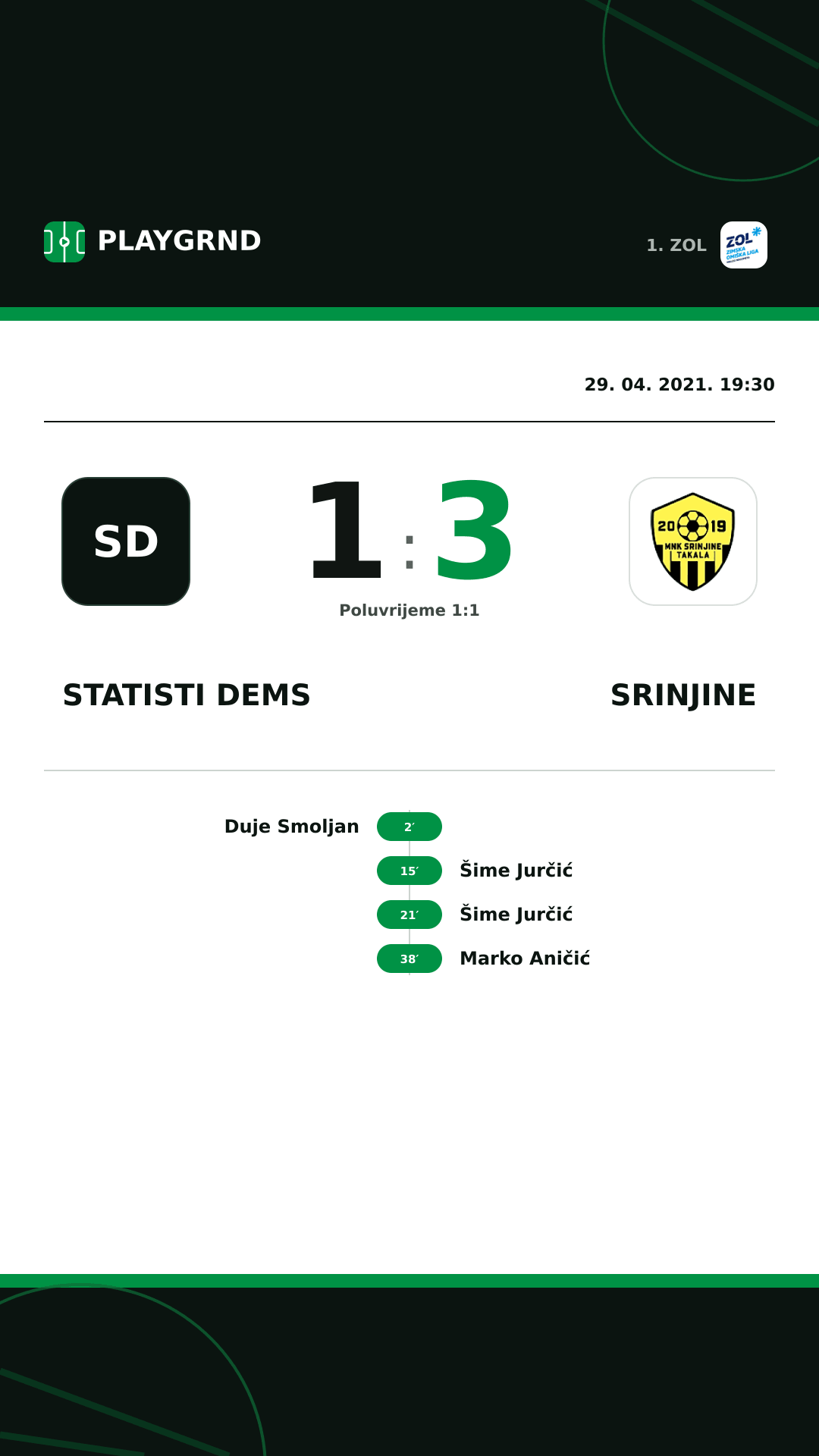 Instagram slika: STatisti DEMS 1:3 Srinjine