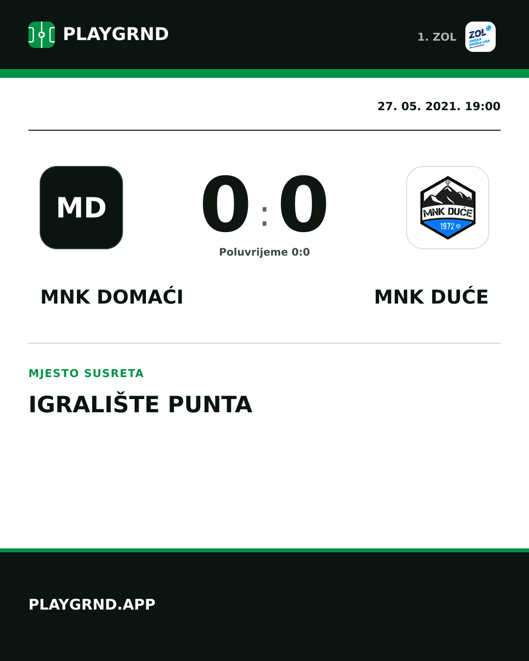 Instagram slika: MNK Domaći 0:0 MNK Duće