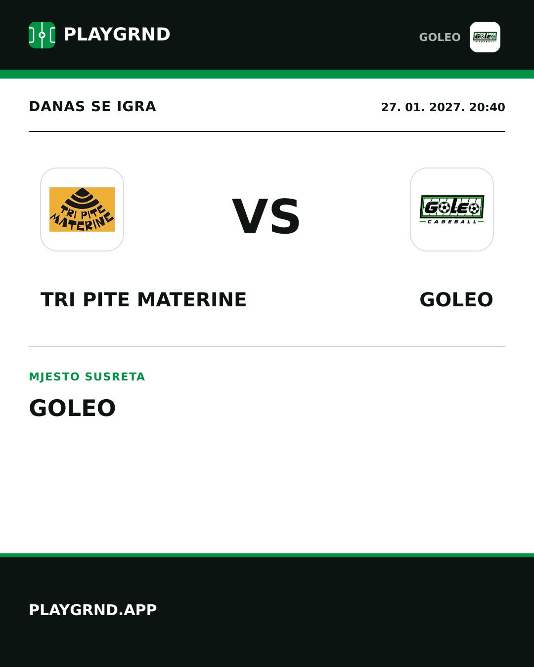 Instagram slika: Tri Pite Materine vs Goleo