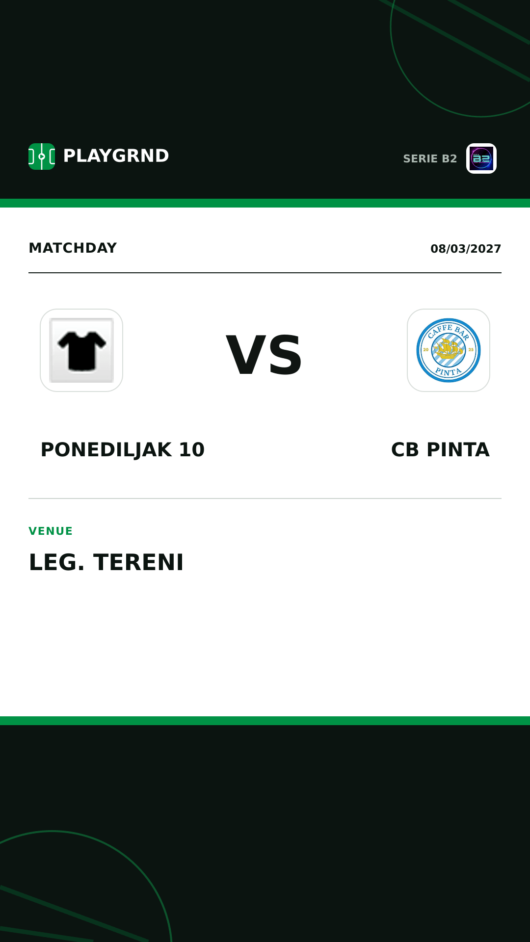 Instagram artwork: Ponediljak 10 vs CB Pinta