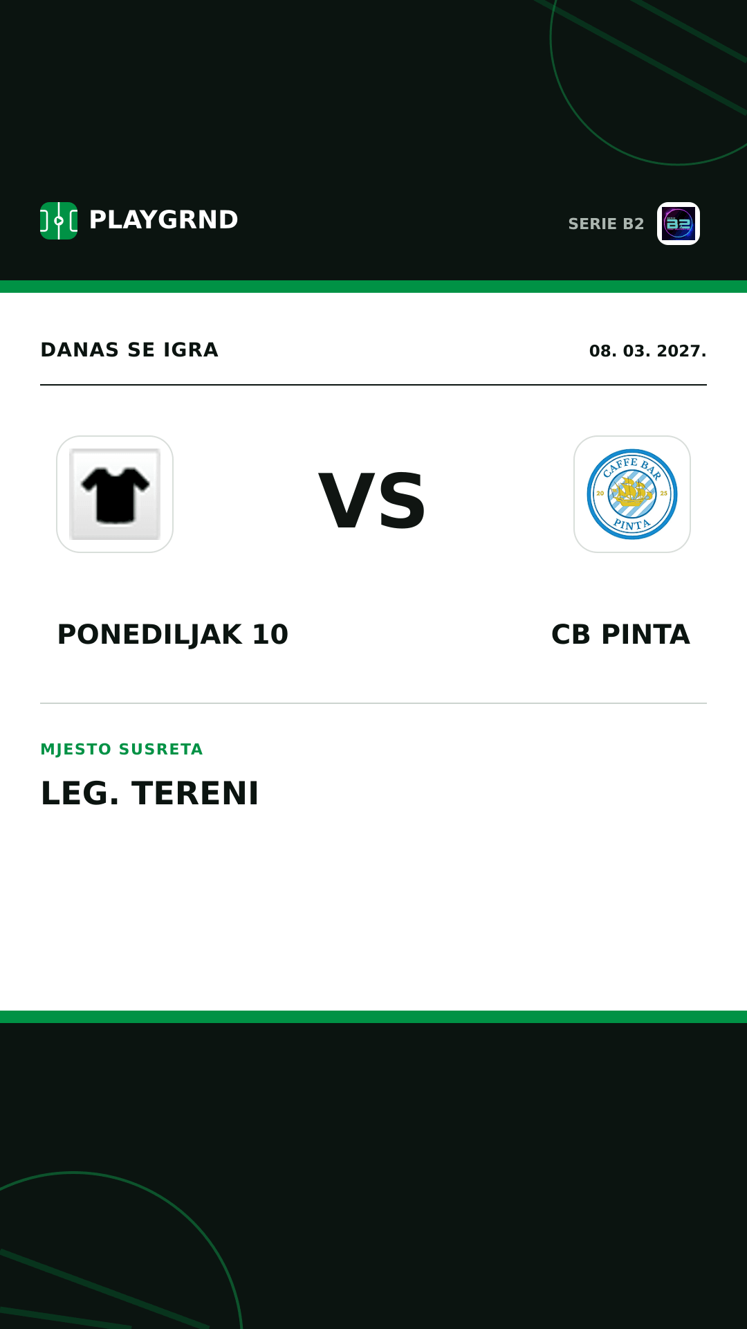 Instagram slika: Ponediljak 10 vs CB Pinta