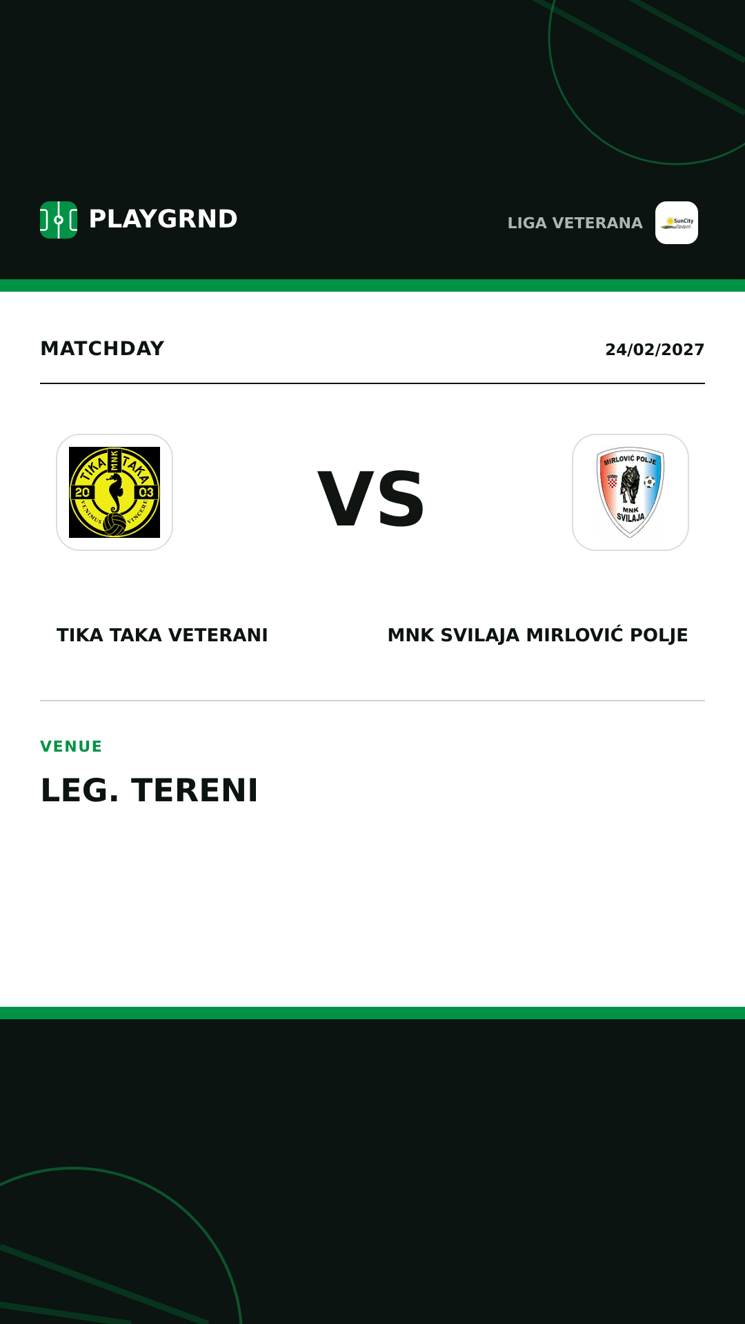 Instagram artwork: Tika Taka Veterani vs MNK Svilaja Mirlović Polje