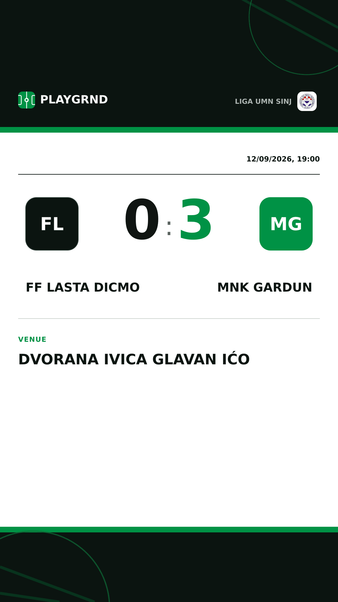 Instagram artwork: FF Lasta Dicmo 0:3 MNK Gardun