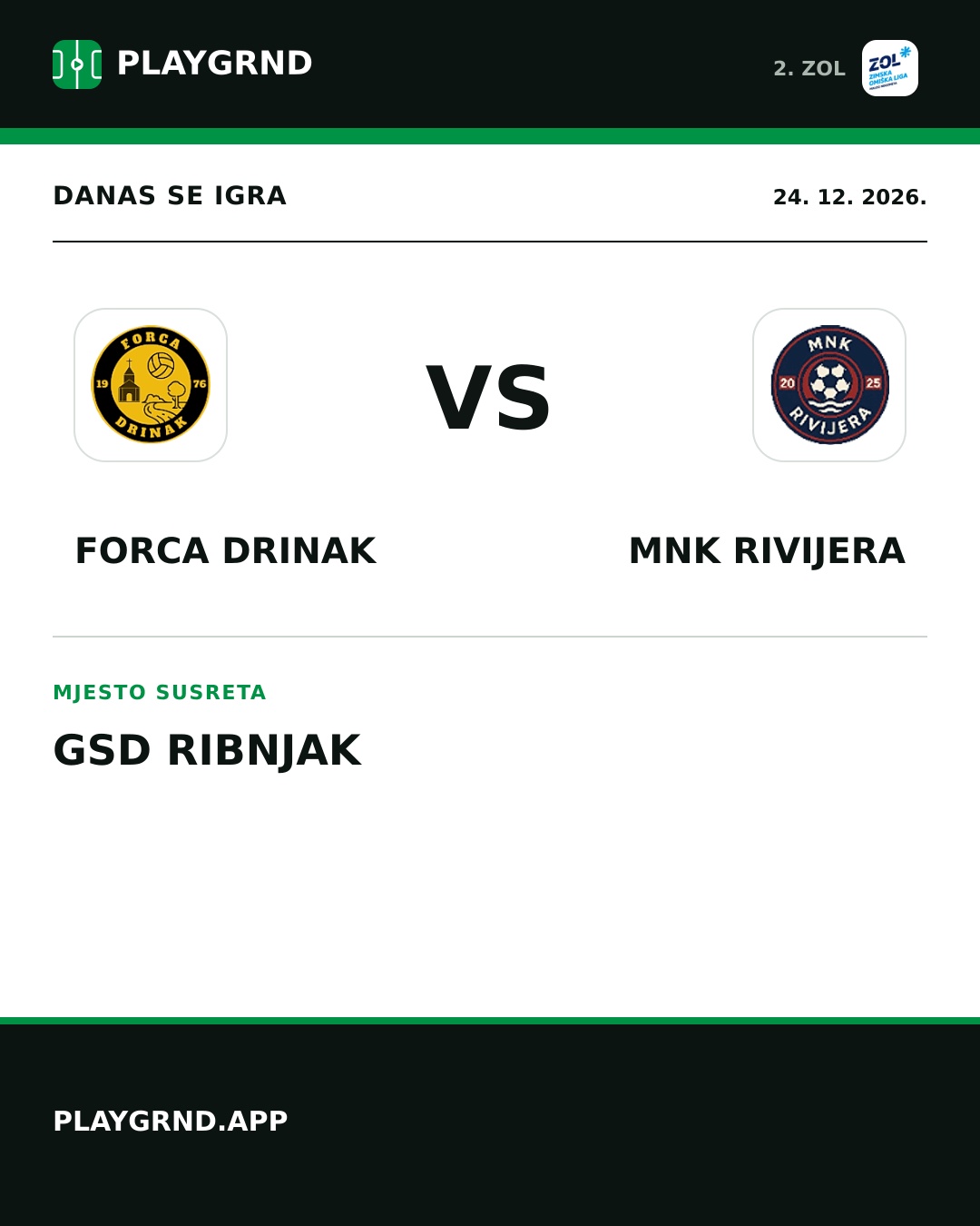 Instagram slika: Forca Drinak vs MNK Rivijera