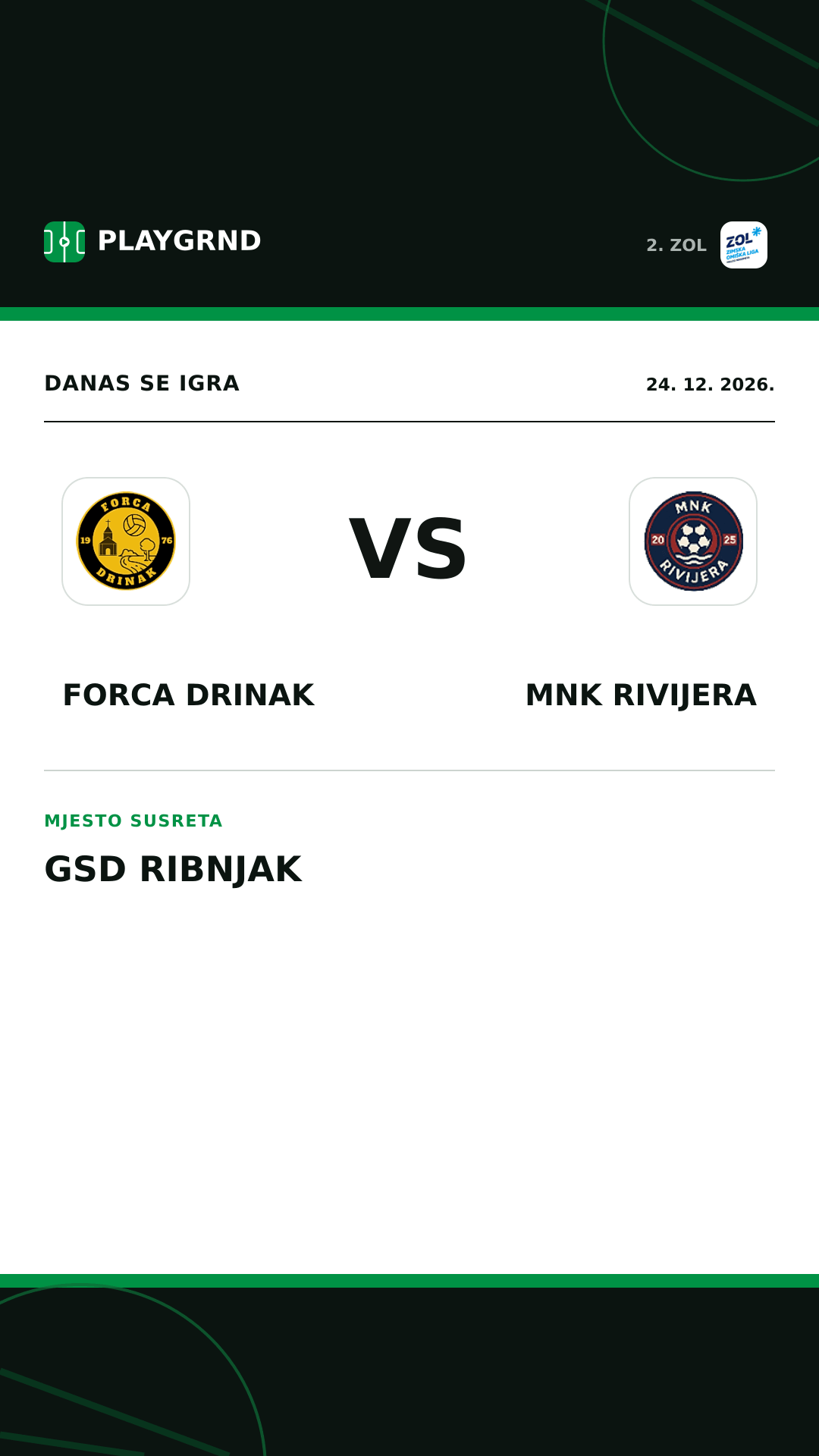 Instagram slika: Forca Drinak vs MNK Rivijera