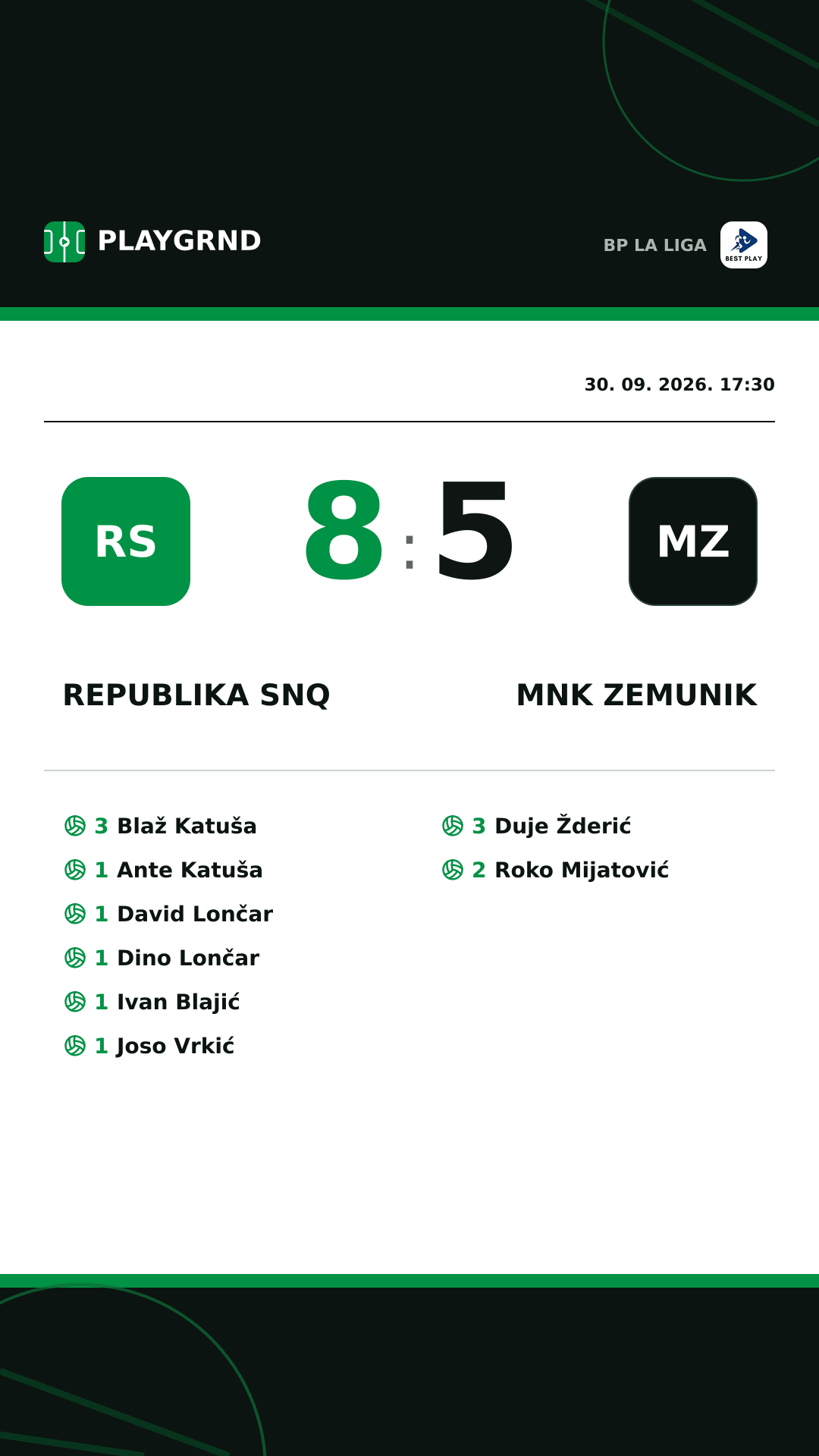 Instagram slika: Republika SNQ 8:5 MNK Zemunik