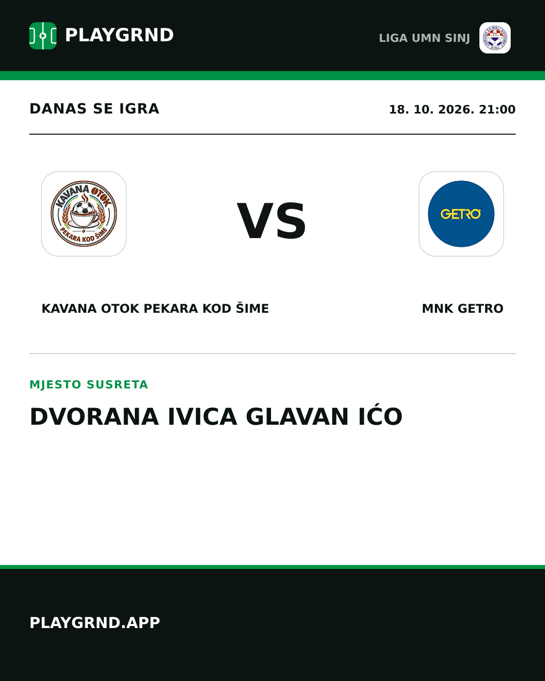 Instagram slika: Kavana Otok Pekara kod Šime vs MNK Getro