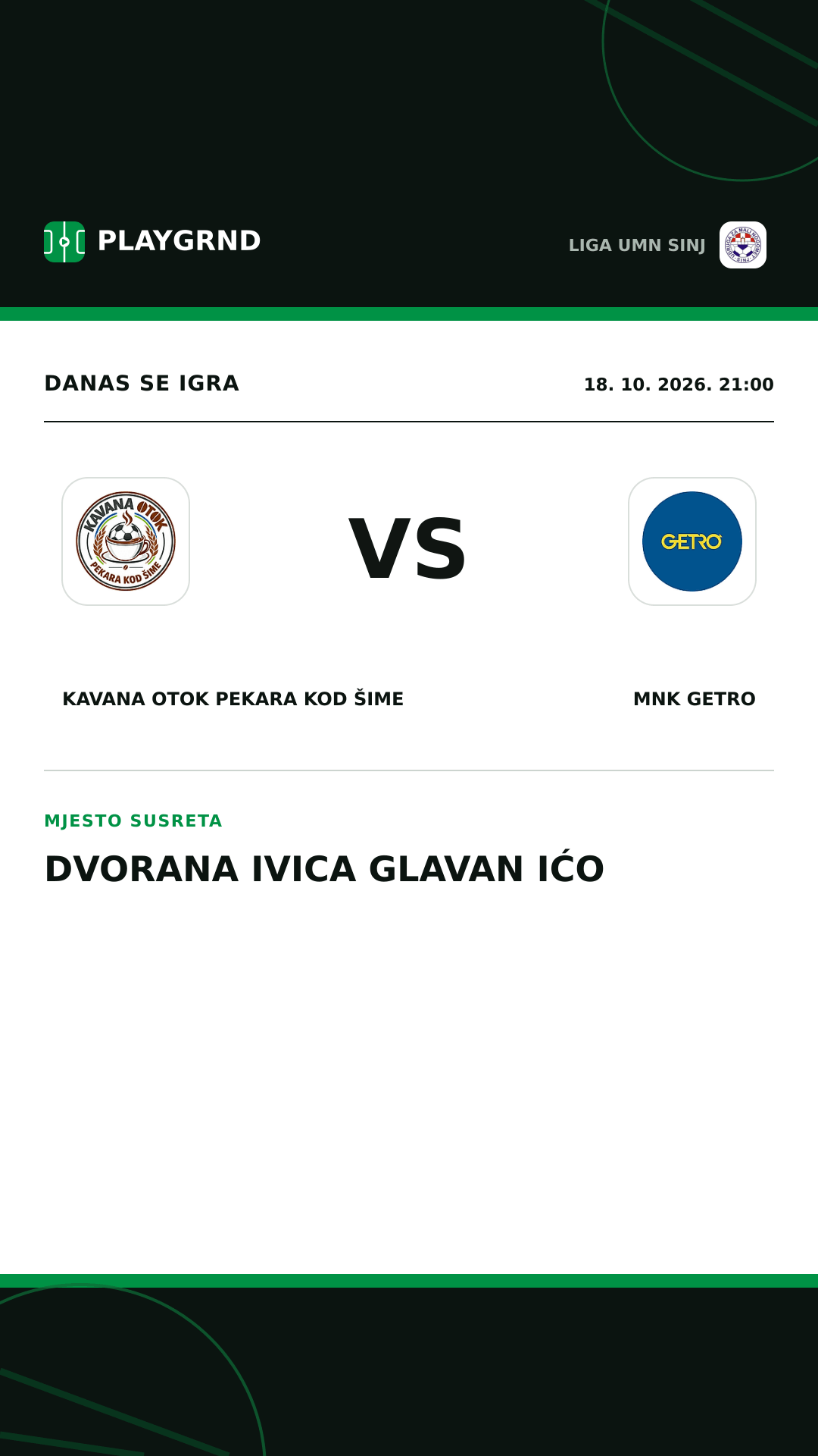 Instagram slika: Kavana Otok Pekara kod Šime vs MNK Getro