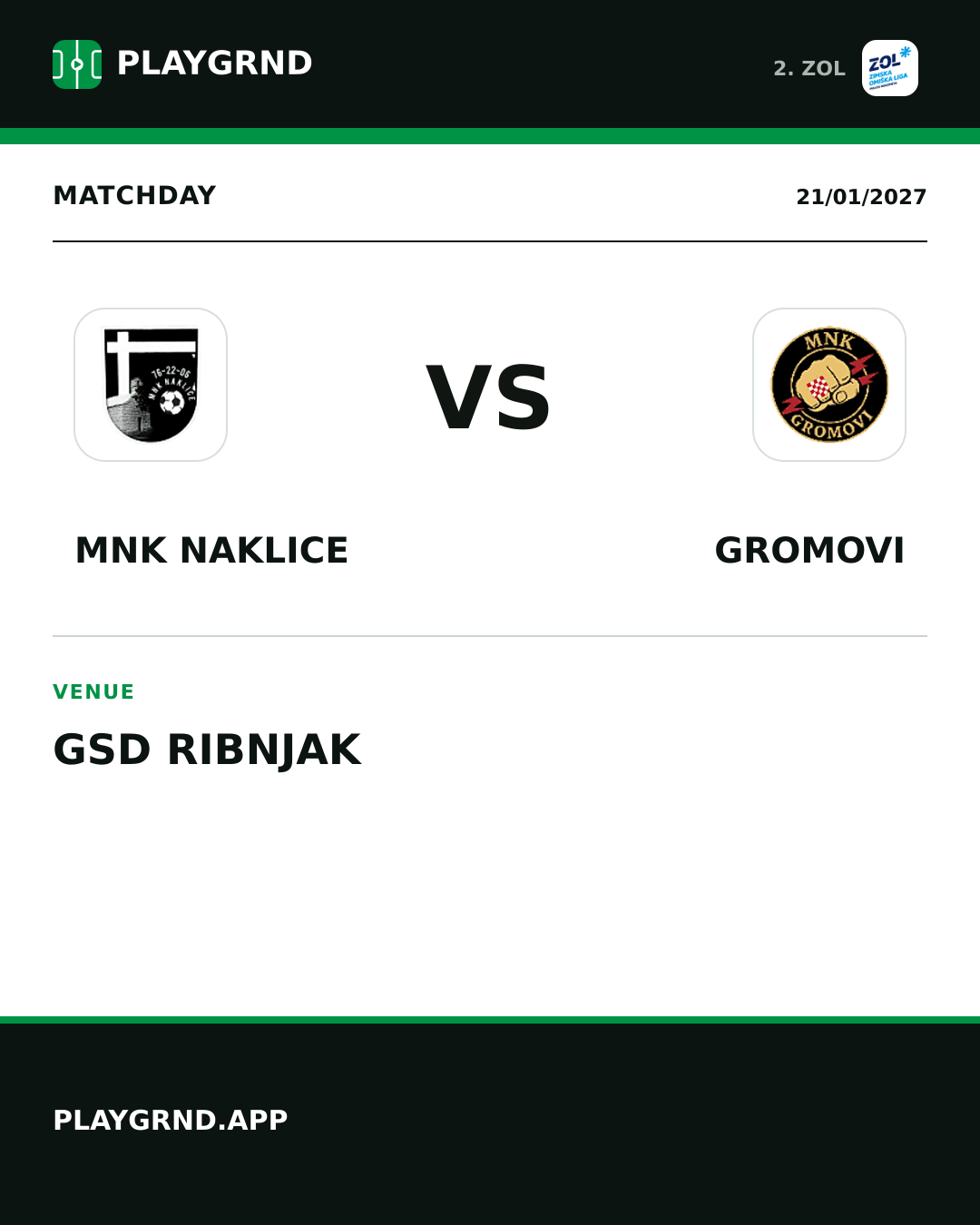 Instagram artwork: MNK Naklice vs Gromovi