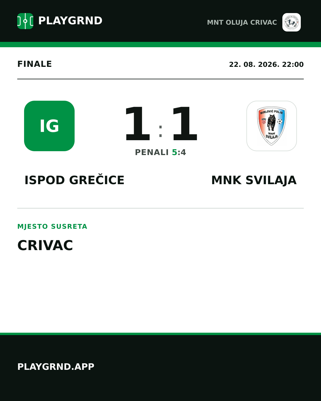Instagram slika: Ispod Grečice 1:1 MNK Svilaja