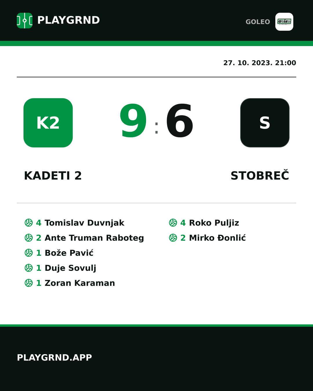 Instagram slika: Kadeti 2 9:6 Stobreč