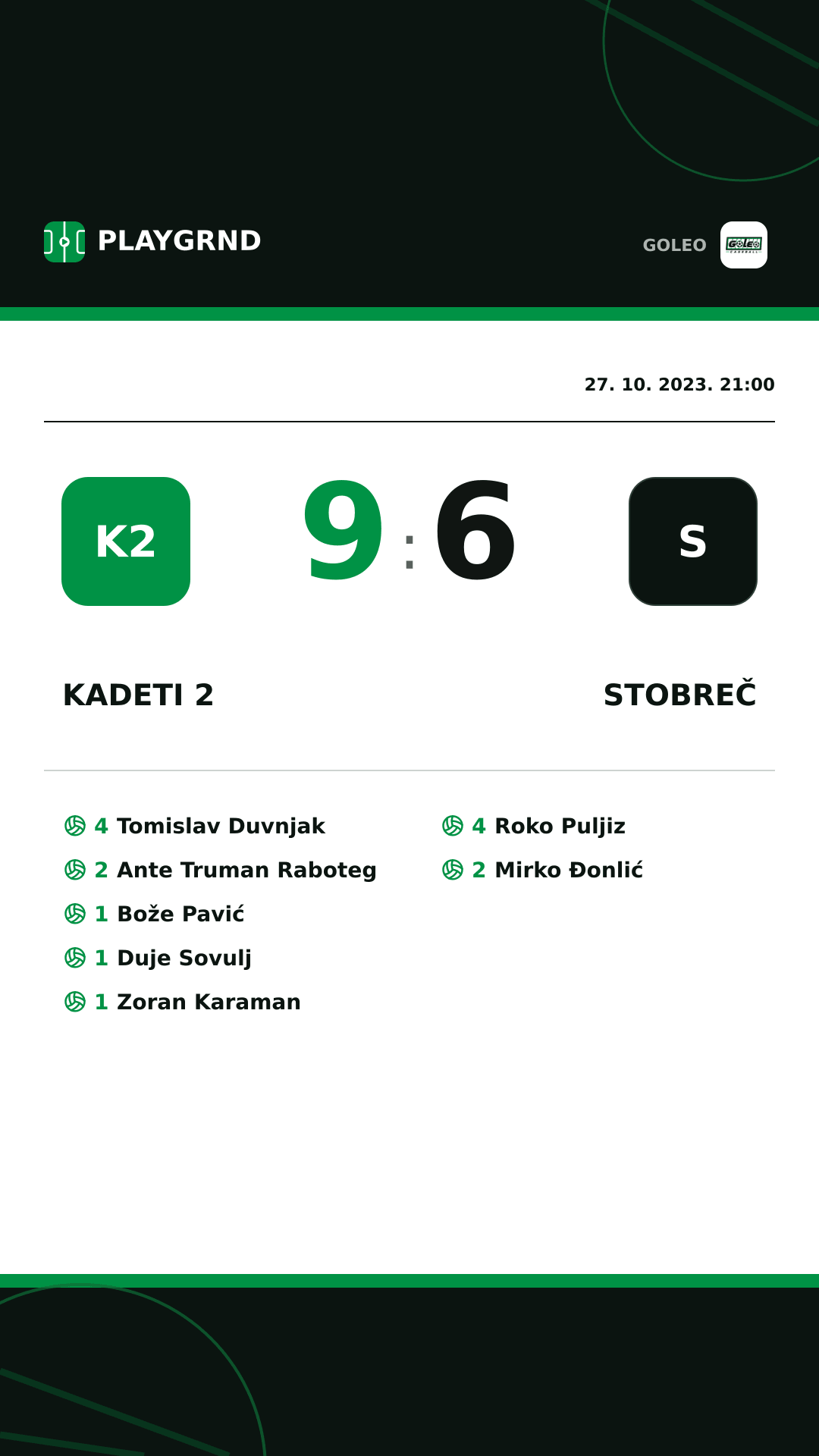 Instagram slika: Kadeti 2 9:6 Stobreč