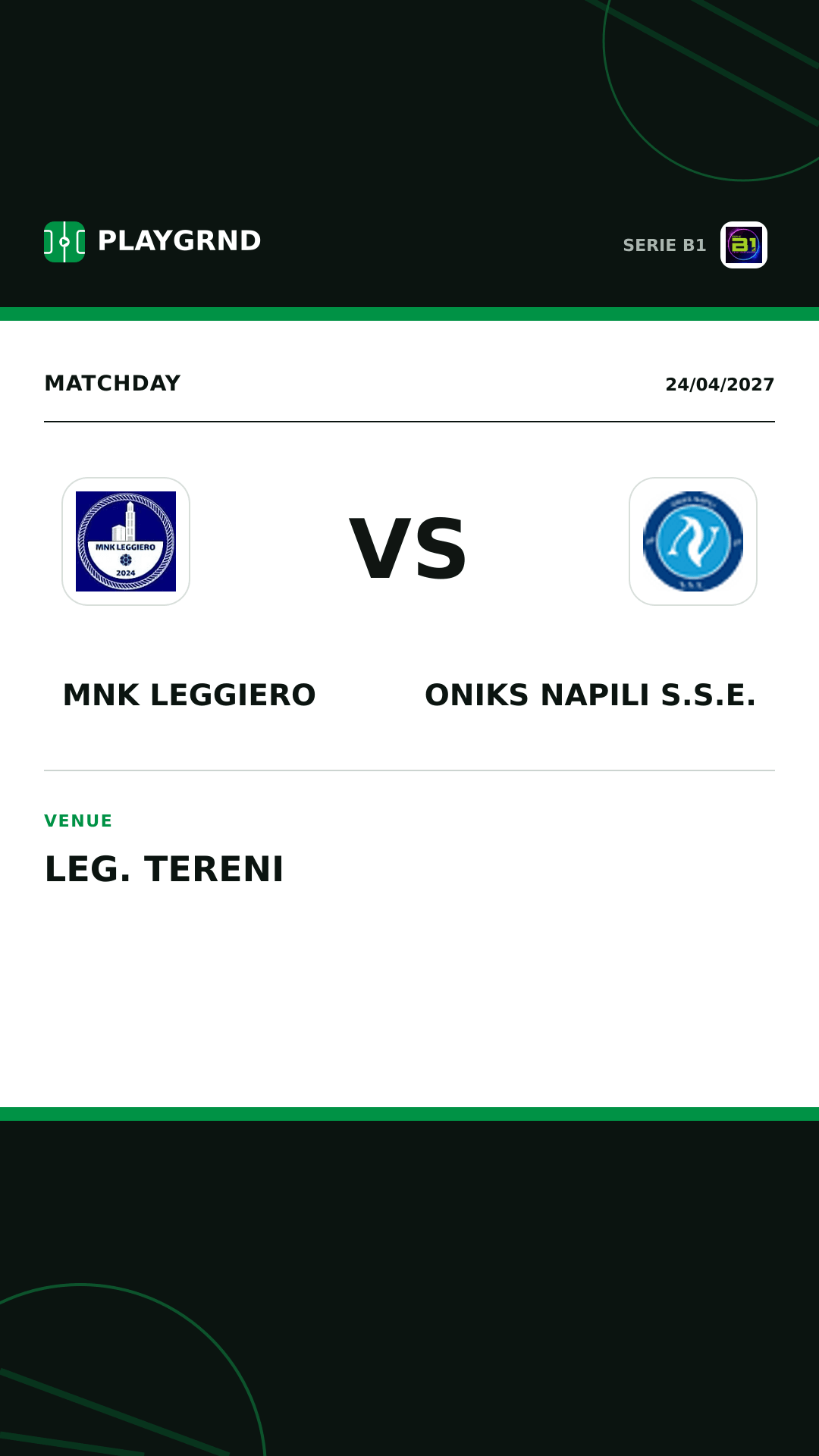 Instagram artwork: MNK Leggiero vs Oniks Napili S.S.E.