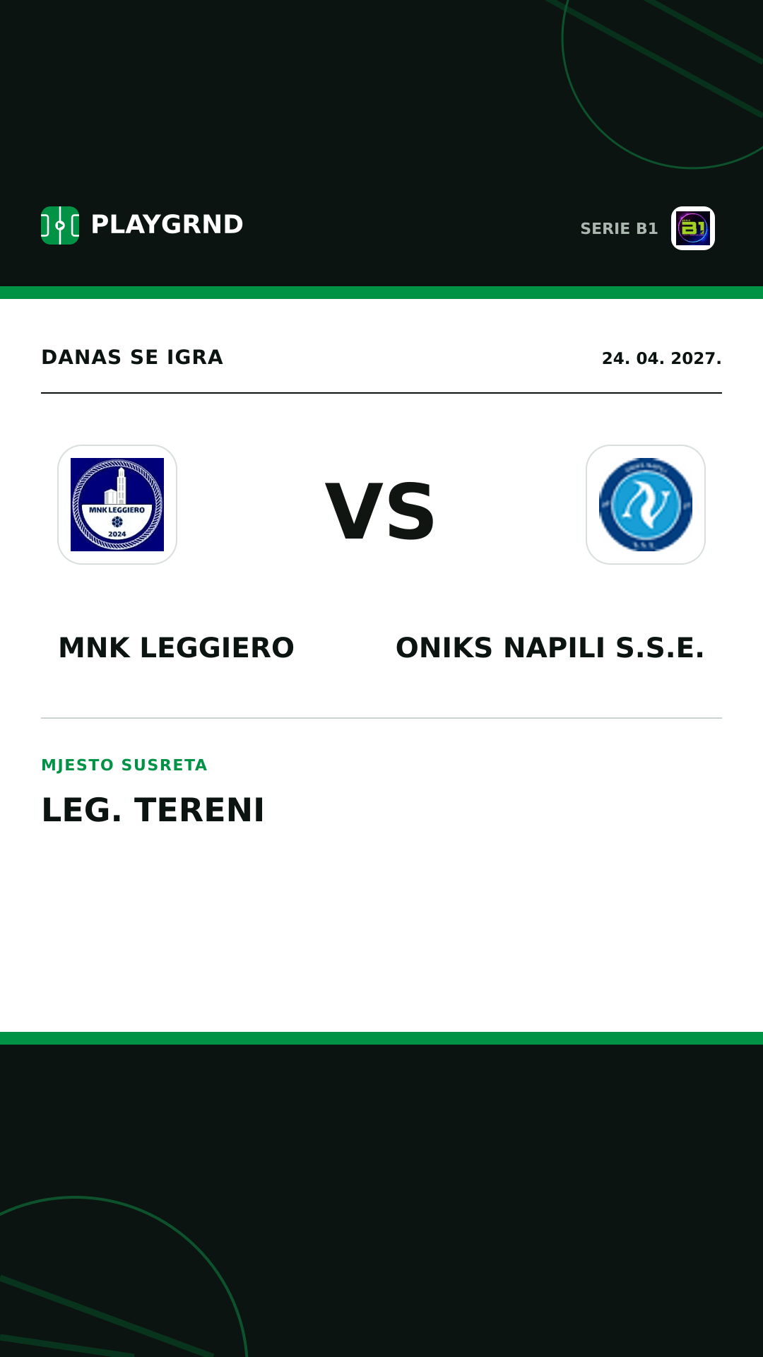 Instagram slika: MNK Leggiero vs Oniks Napili S.S.E.