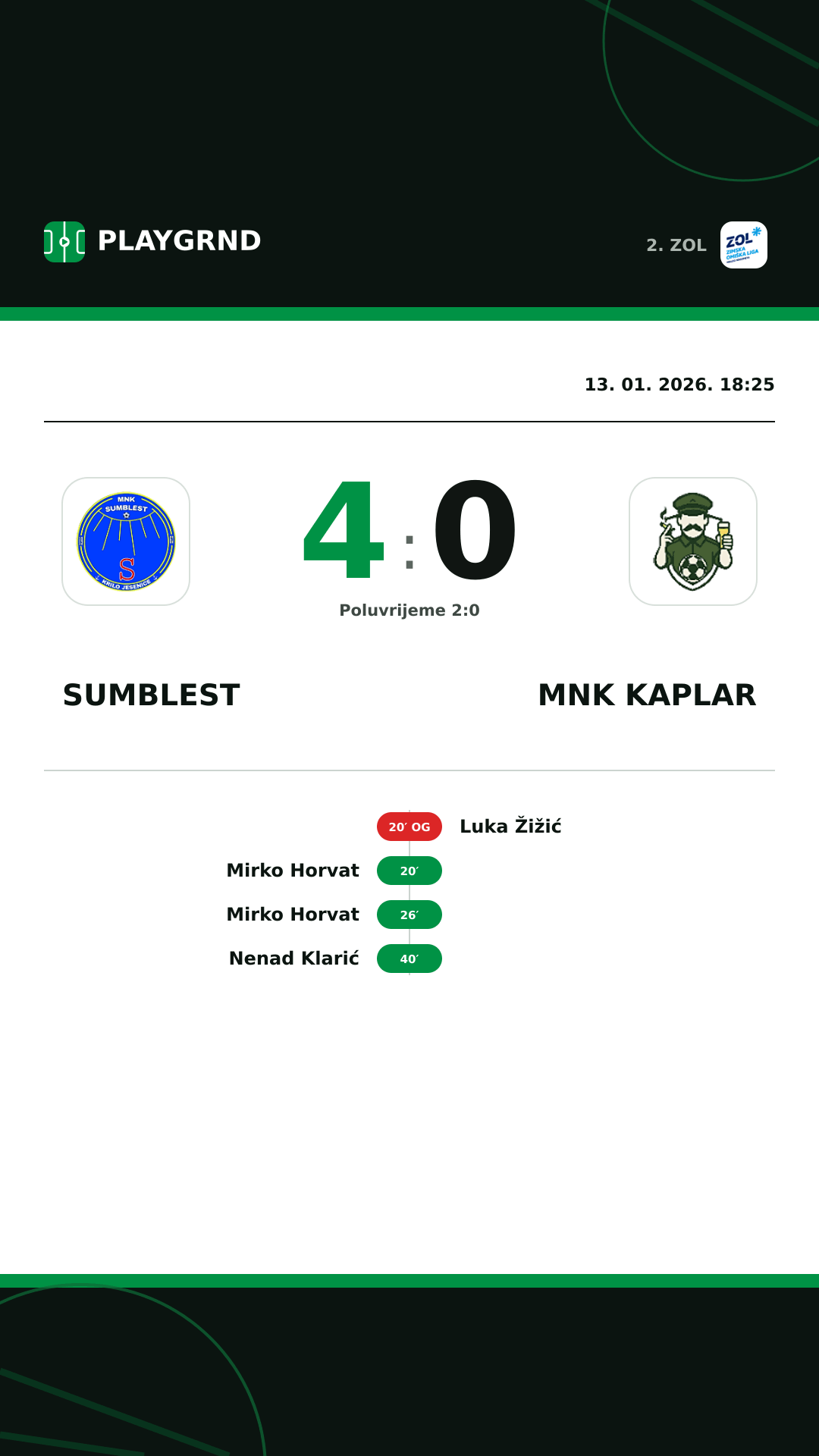 Instagram slika: Sumblest 4:0 MNK Kaplar
