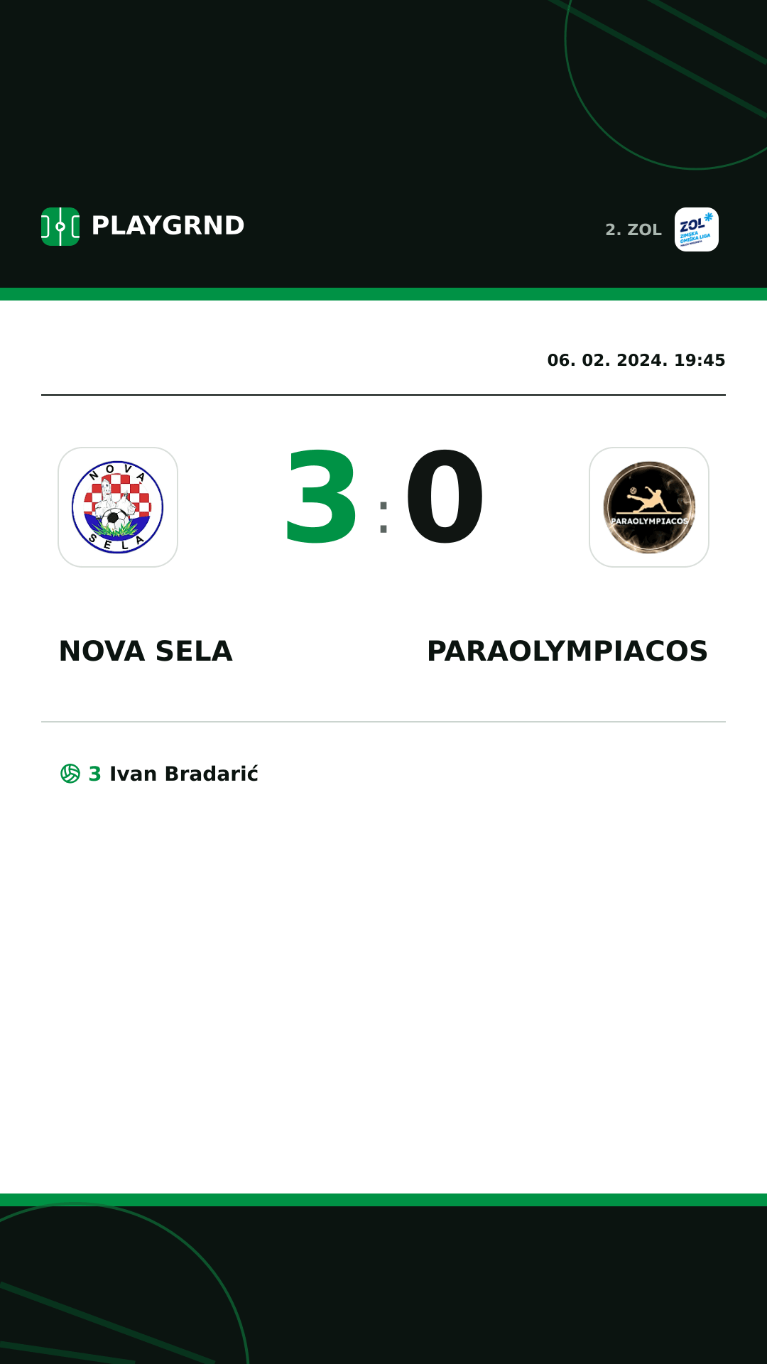Instagram slika: Nova Sela 3:0 Paraolympiacos