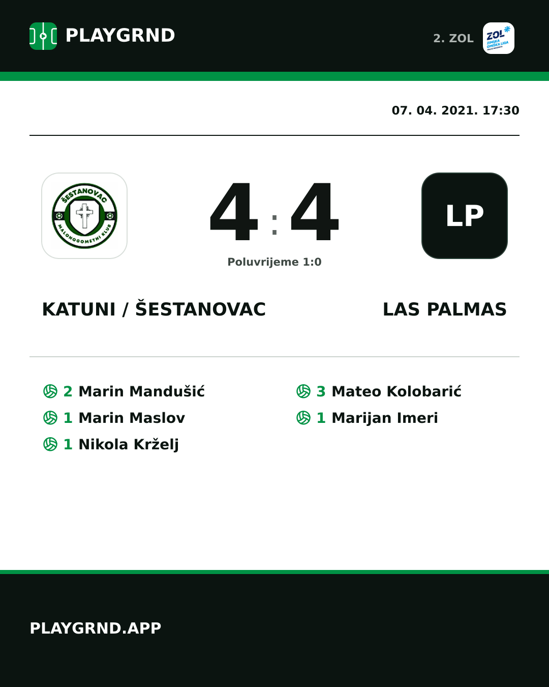 Instagram slika: Katuni / Šestanovac 4:4 Las Palmas