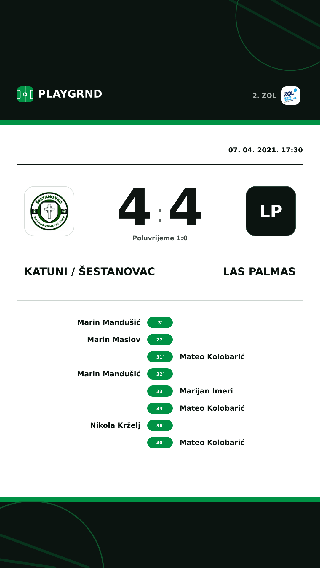 Instagram slika: Katuni / Šestanovac 4:4 Las Palmas