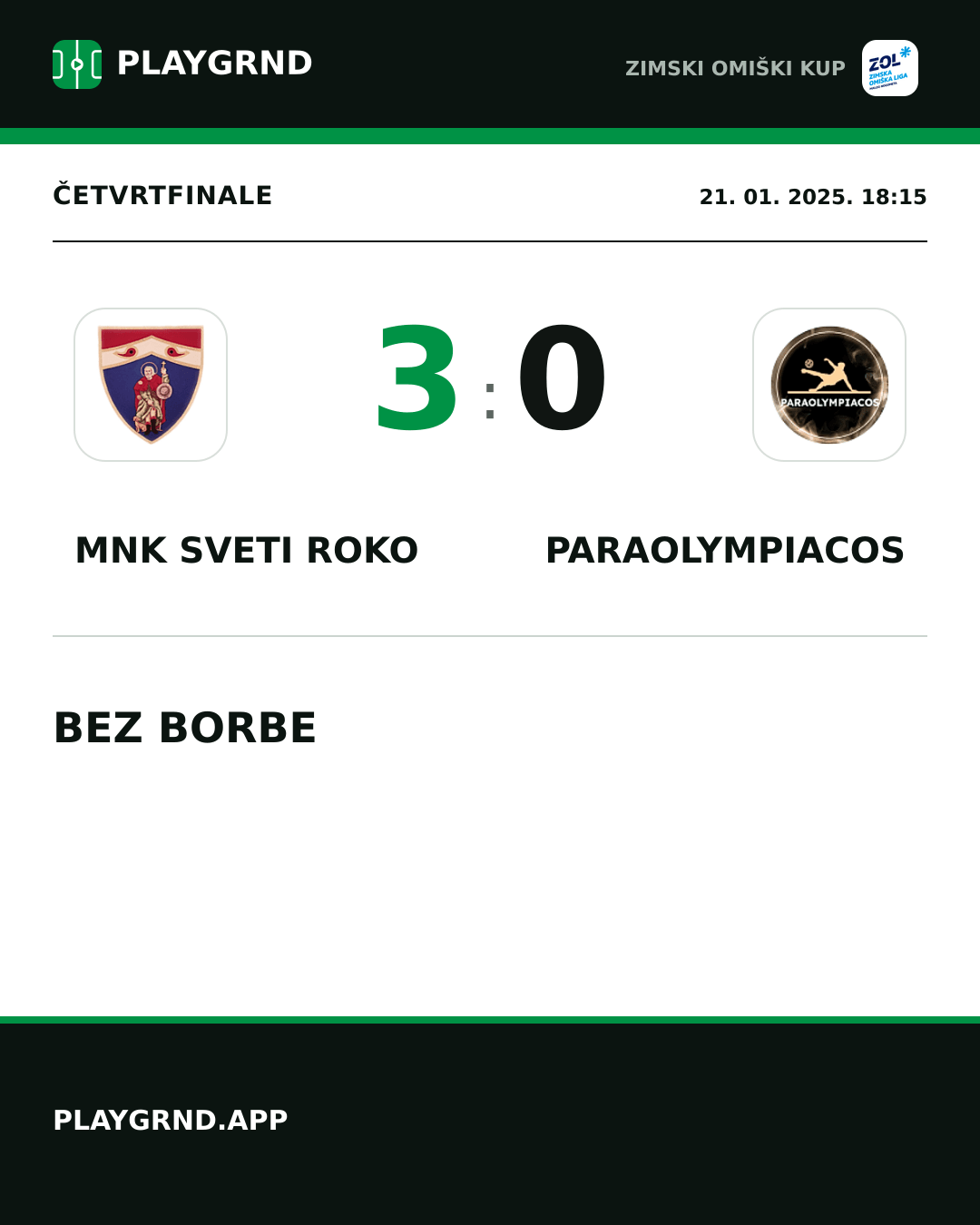 Instagram slika: MNK Sveti Roko 3:0 Paraolympiacos